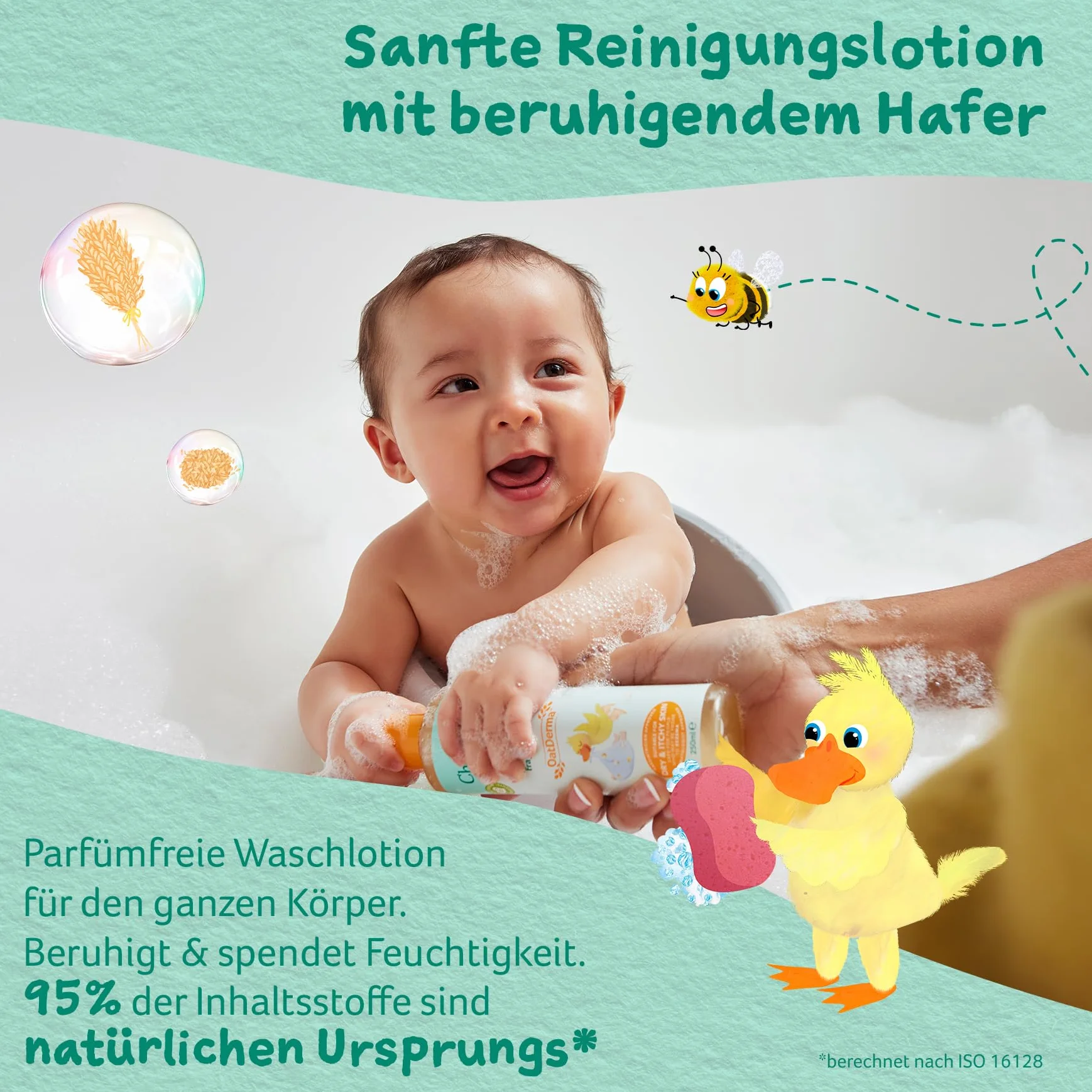 Childs Farm OatDerma Baby balsam do mycia 250 ml, bez perfum |Delikatne czyszczenie, do wrażliwej lub skłonnej do egzemy skóry niemowląt i dzieci. Również dla noworodków.