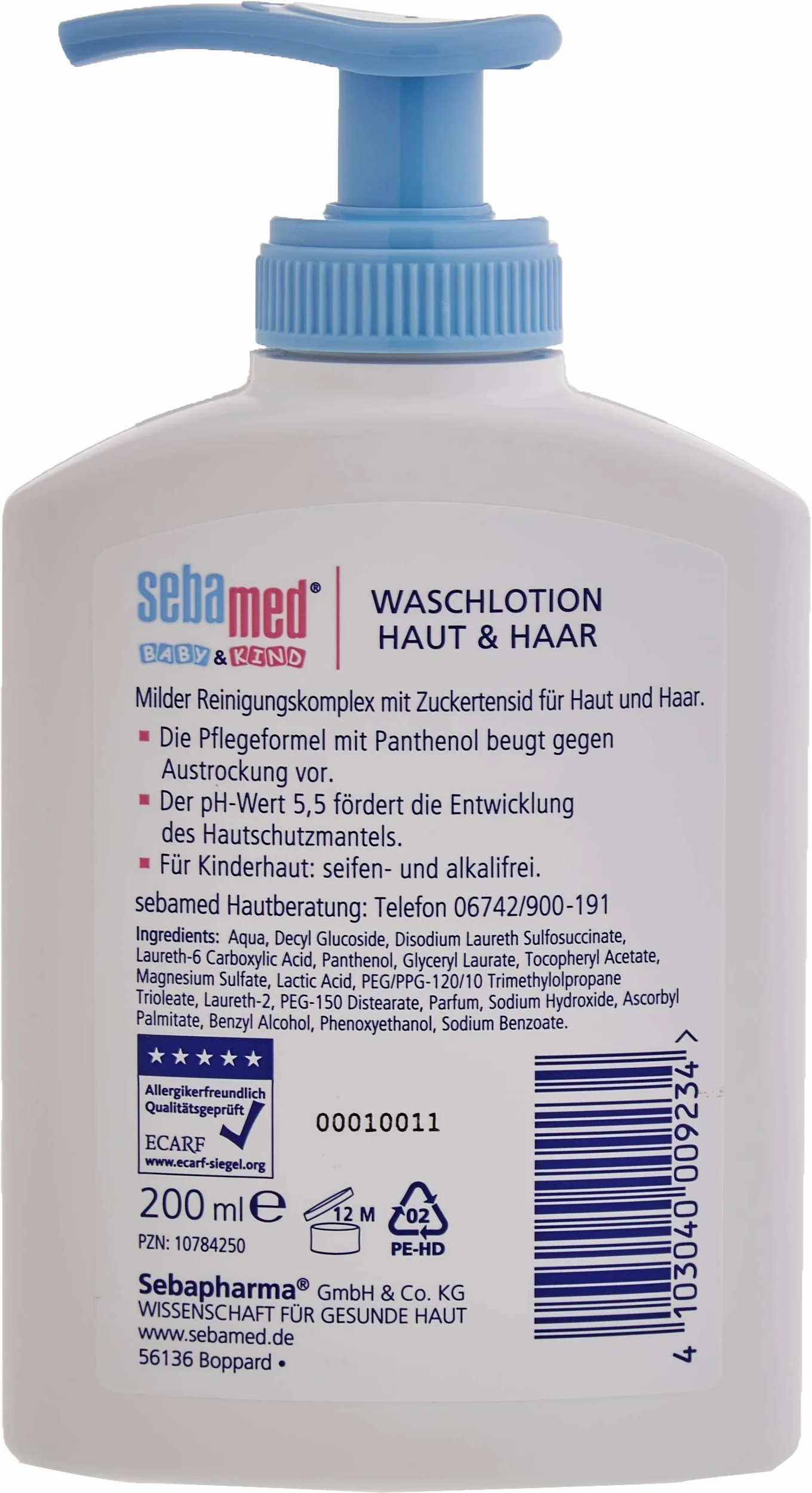 Sebamed Balsam do mycia skóry i włosów dla niemowląt i dzieci, 3 sztuki, łagodnie oczyszcza delikatną skórę dziecka, również w przypadku suchej skóry i podrażnień, 200 ml (3 sztuki)
