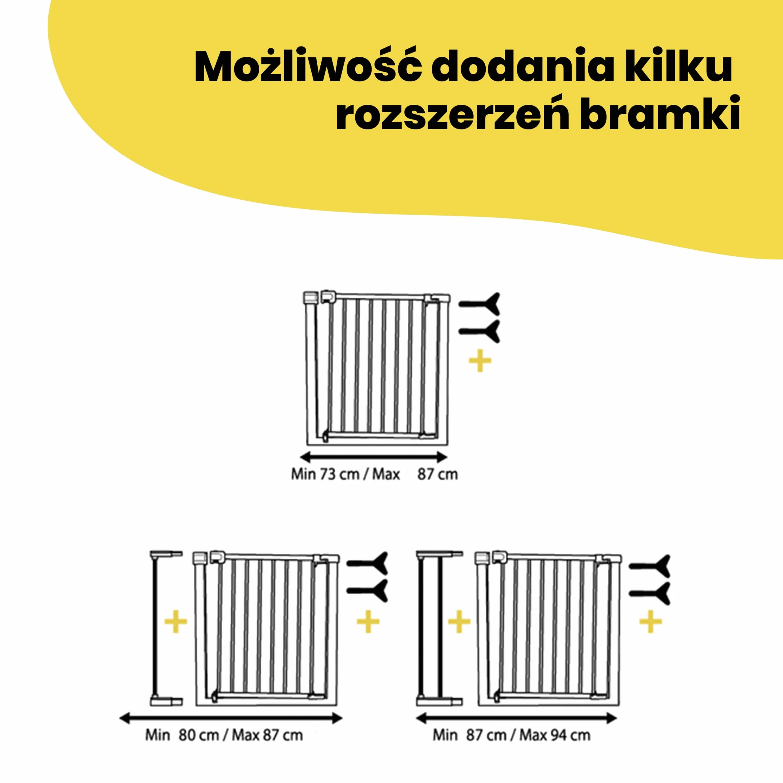 Safety 1st Rozszerzenie wrzeciona Y do automatycznej lub łatwo zamykanej bramki bezpieczeństwa dla dzieci, rozszerzenie bramki na schody, 6 miesięcy - 2 lata, metaliczny biały (zestaw 2 szt.)
