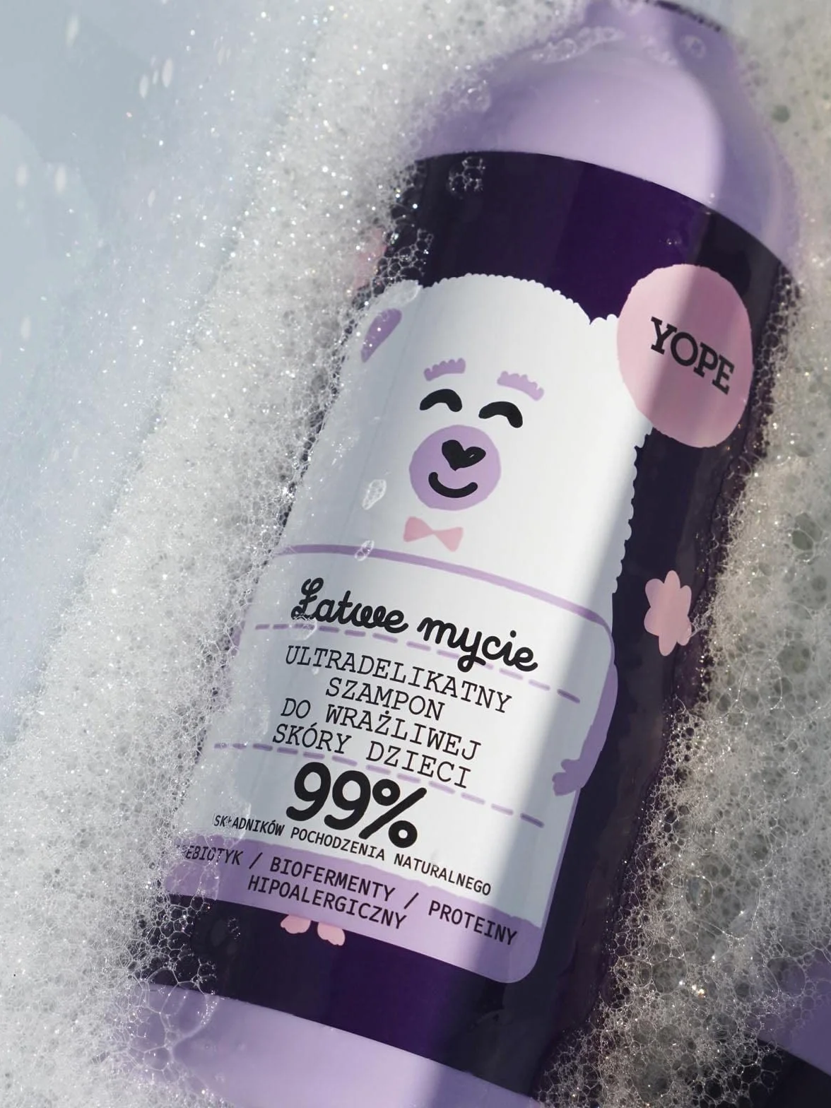 YOPE | Szampon dla dzieci skóra wrażliwa | 99% naturalny z aloesem i białkiem roślinnym | Z prebiotykami i biofermentami | Nie przypala oczu | Hipoalergiczna formuła bez łez | 300 ml
