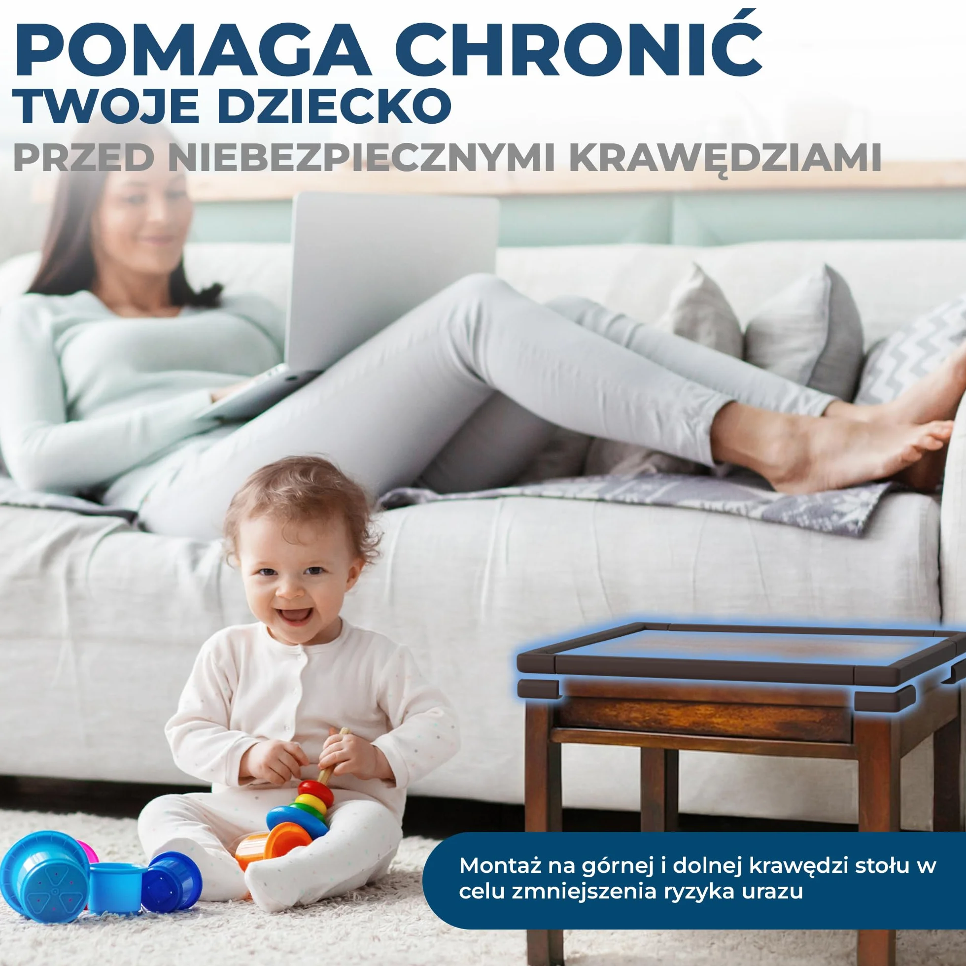 Hoffenbach Piankowe Osłony na Narożniki dla Niemowląt – 6,2 m Ochraniacz na Krawędzie Stołu & 12x Samoprzylepne Osłony na Narożniki – Zabezpieczenie dla Dzieci, Stołów i Parapetów – Czekoladowobrązowy