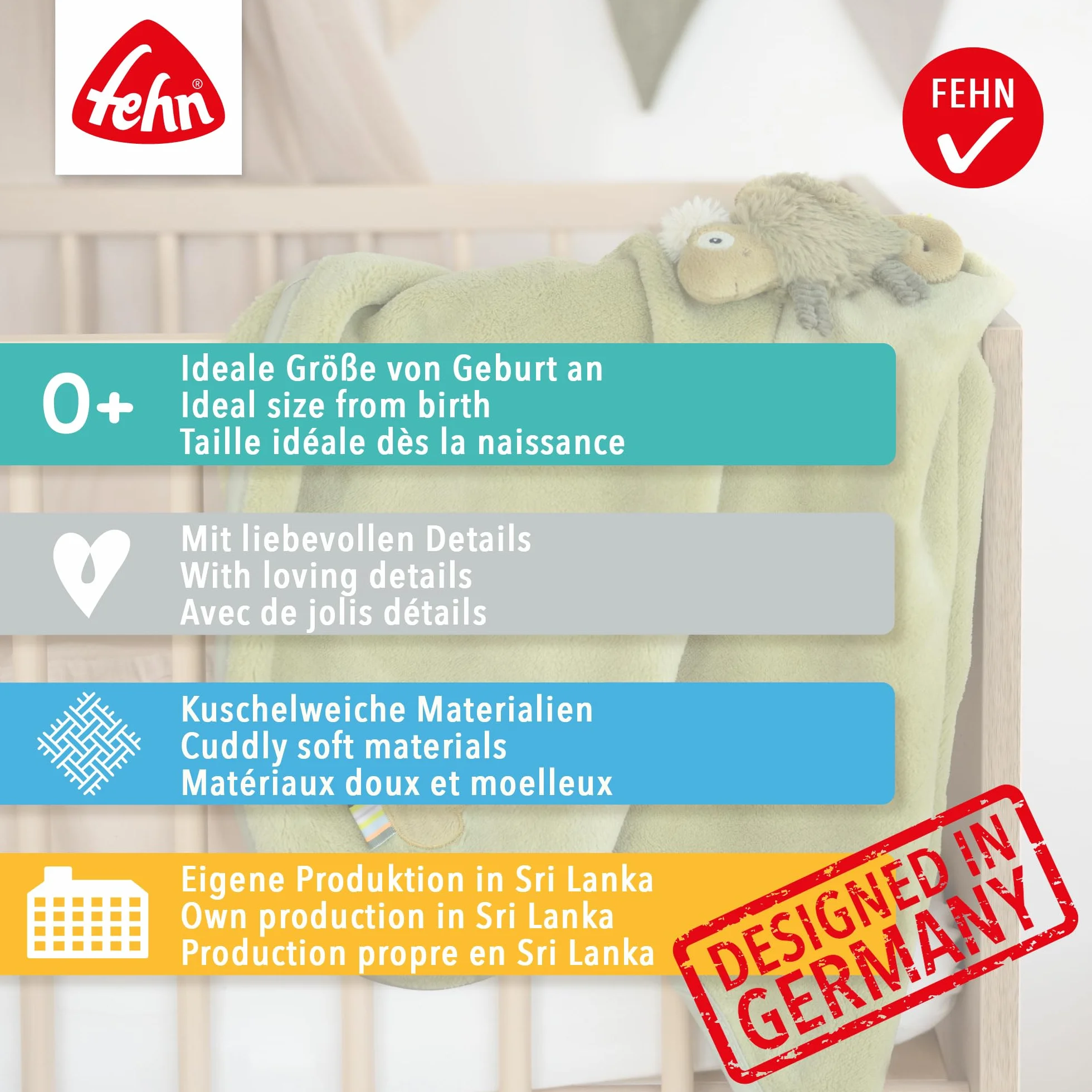 Fehn Baby Fehn 396089 Koc Polarowy, Owca
