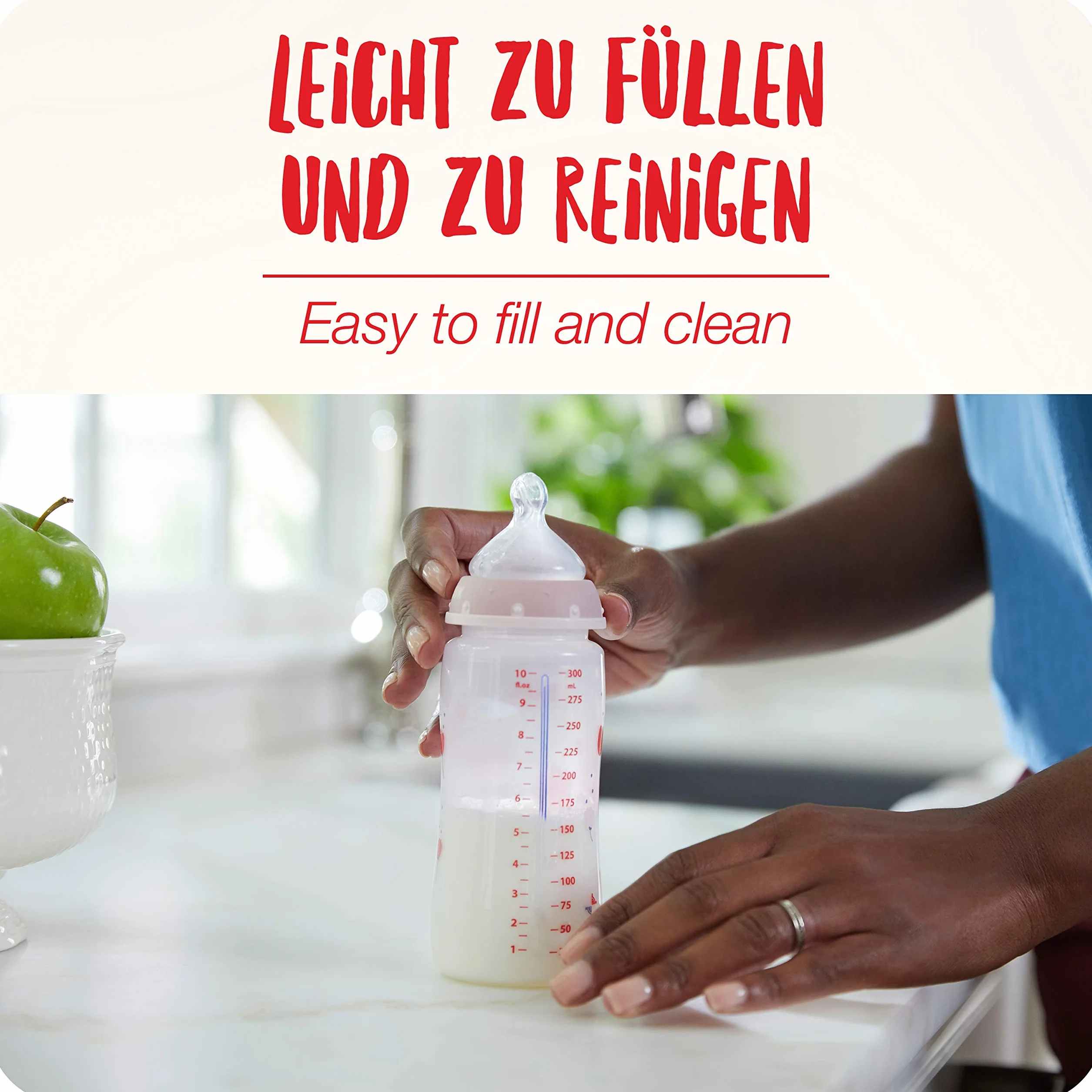 NUK First Choice+ Zestaw początkowy butelek dla niemowląt | 0–6 miesięcy | 4 butelki ze wskaźnikiem kontroli temperatury i skrzynka na butelki | Otwór antykolkowy | Bez BPA | Kubuś Puchatek, Disney