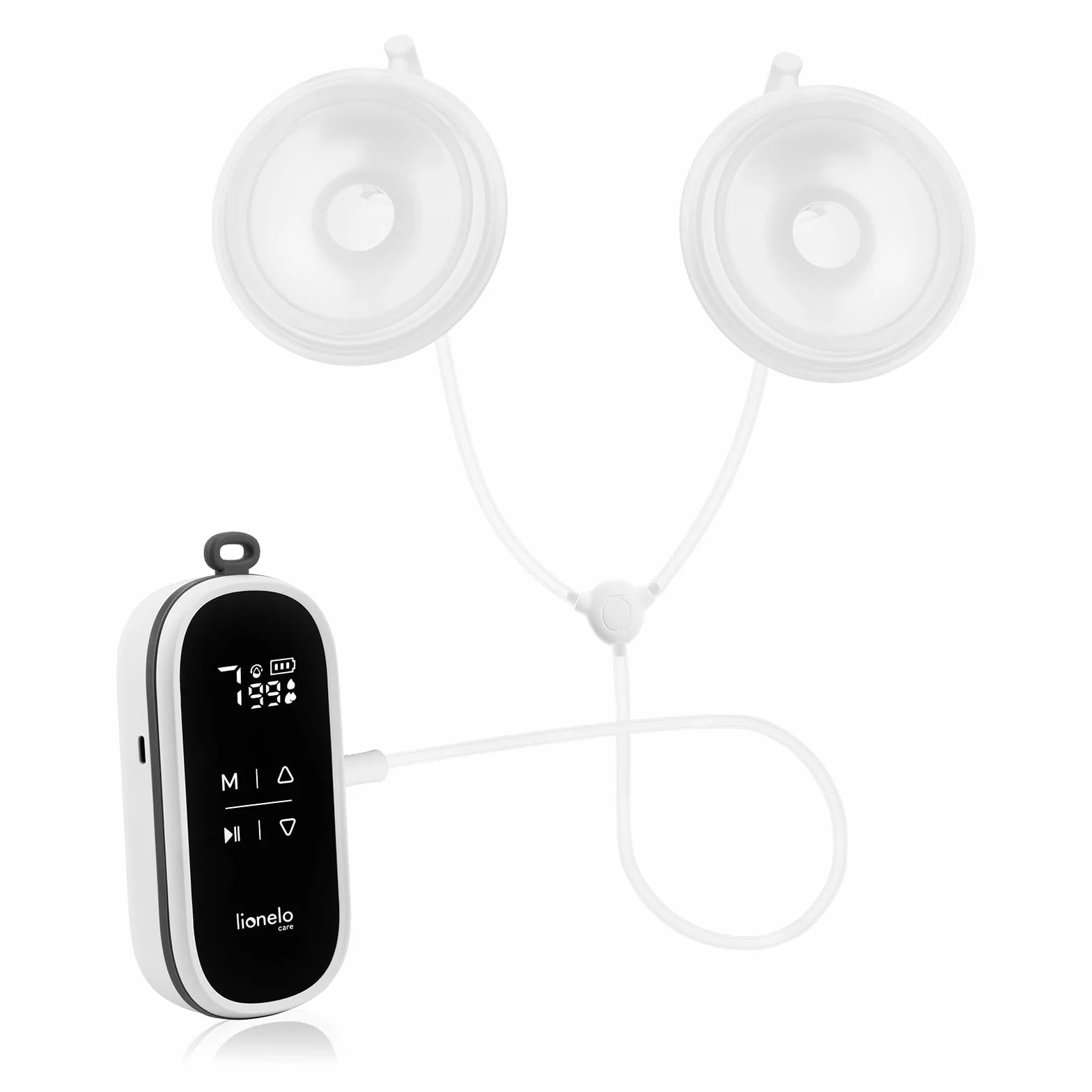 LIONELO Twee Free Laktator Bez Użycia Rąk 3 Tryby Masażu 9 poziomów intensywności 2 Muszle na Pokarm 150 ml, 4 Lejki Silikonowe Laktator Hands Free Cicha Praca Timer Etui