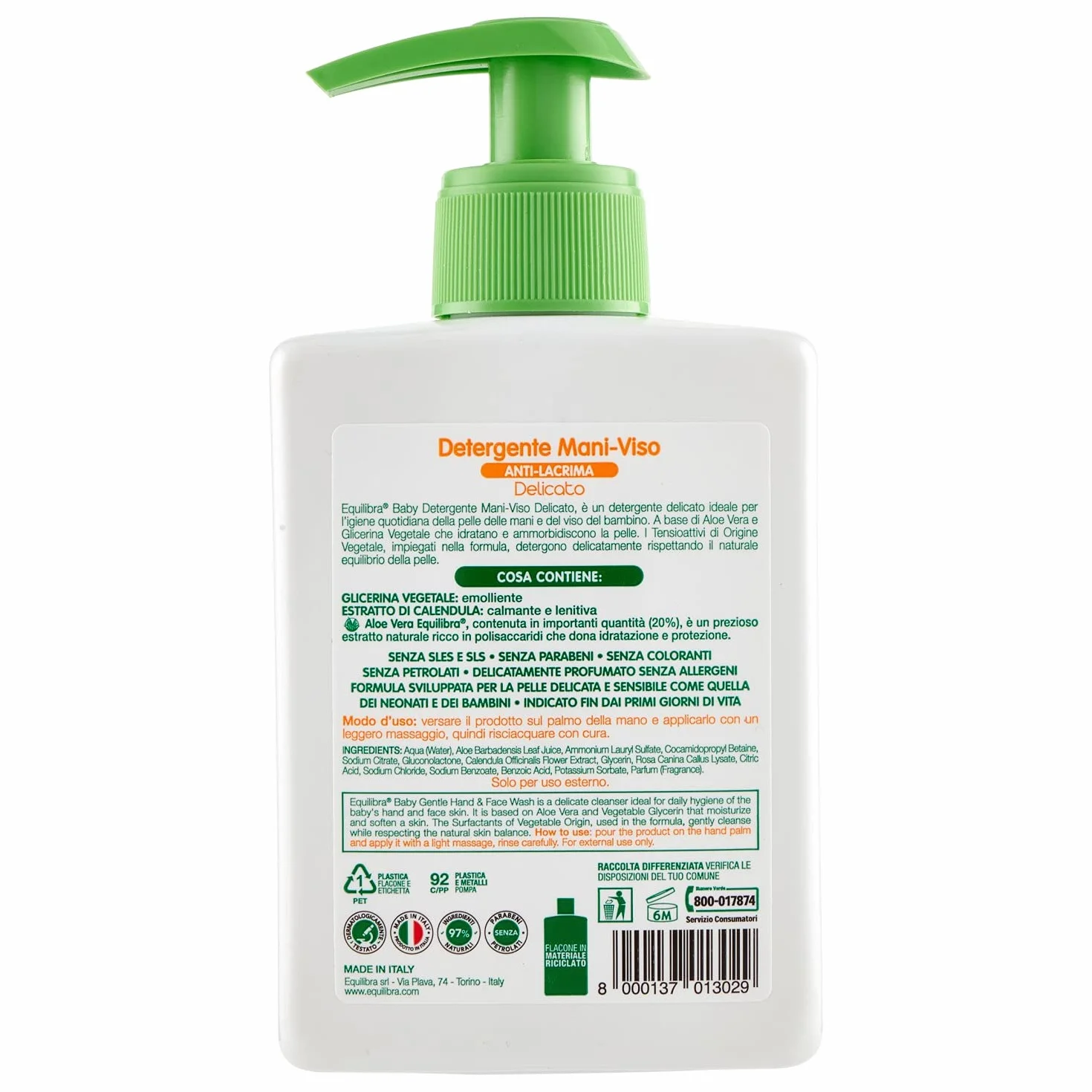 Equilibra Baby 250 ml Delikatny środek czyszczący do twarzy