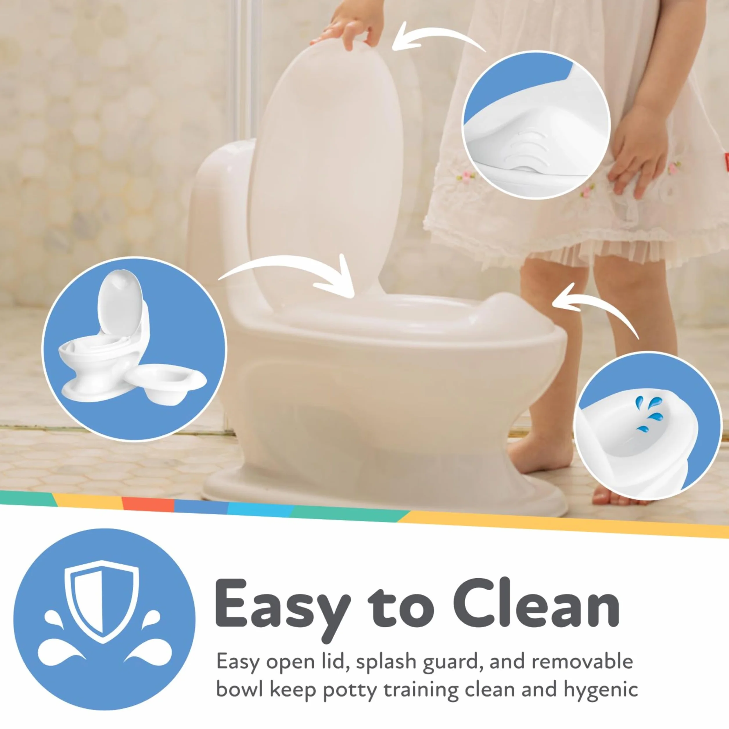 Nuby Dr. Talbot's - My Real Potty - Dziecięca toaleta z dźwiękiem spłuczki - Nauka korzystania z toalety - Trening nocnika - Z prawdziwym dźwiękiem i bateriami - Kolor biały - Od 18 miesiąca życia