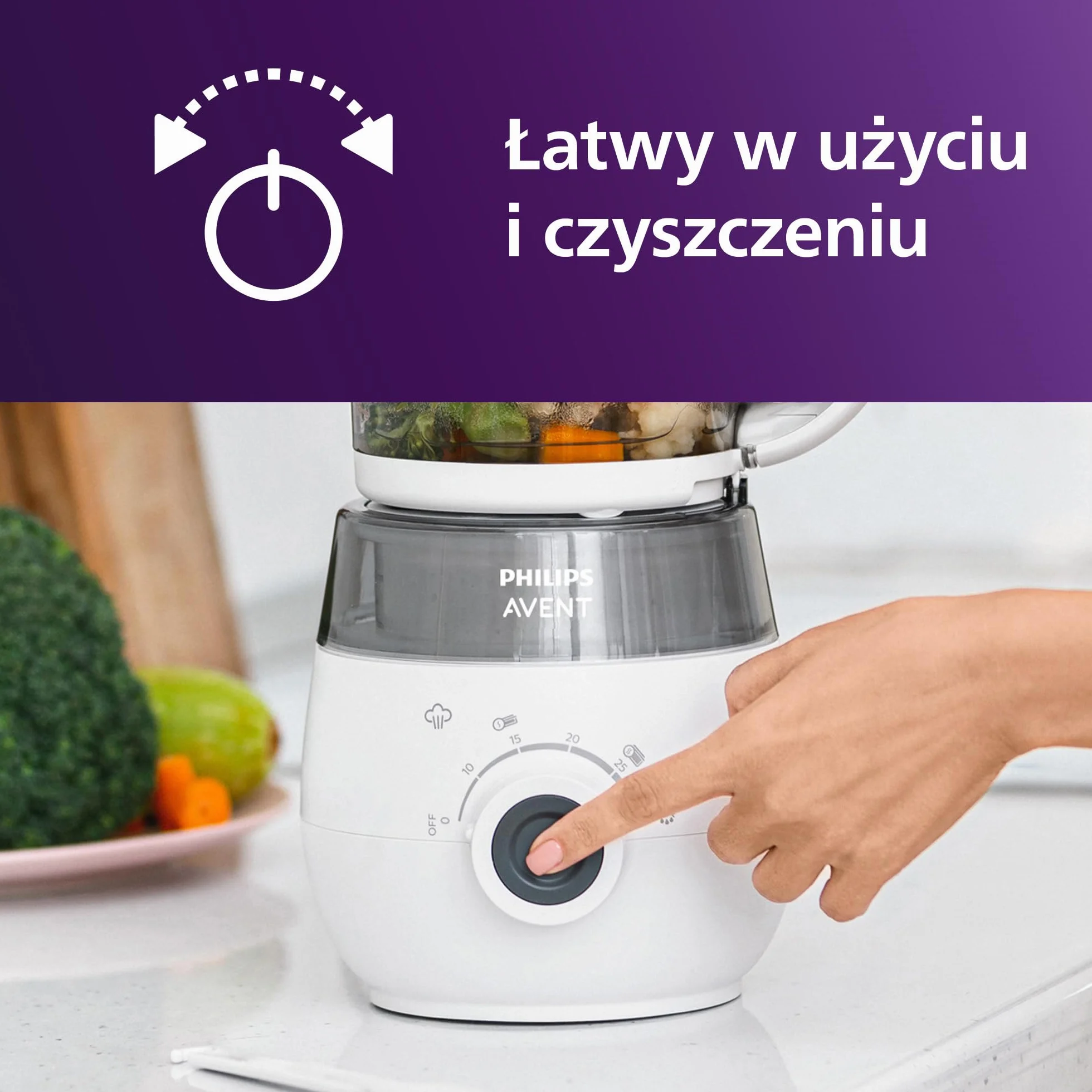 Philips Avent Blender Parowar, gotowanie, miksowanie, podgrzewanie i rozmrażanie 4w1, model SCF883/01