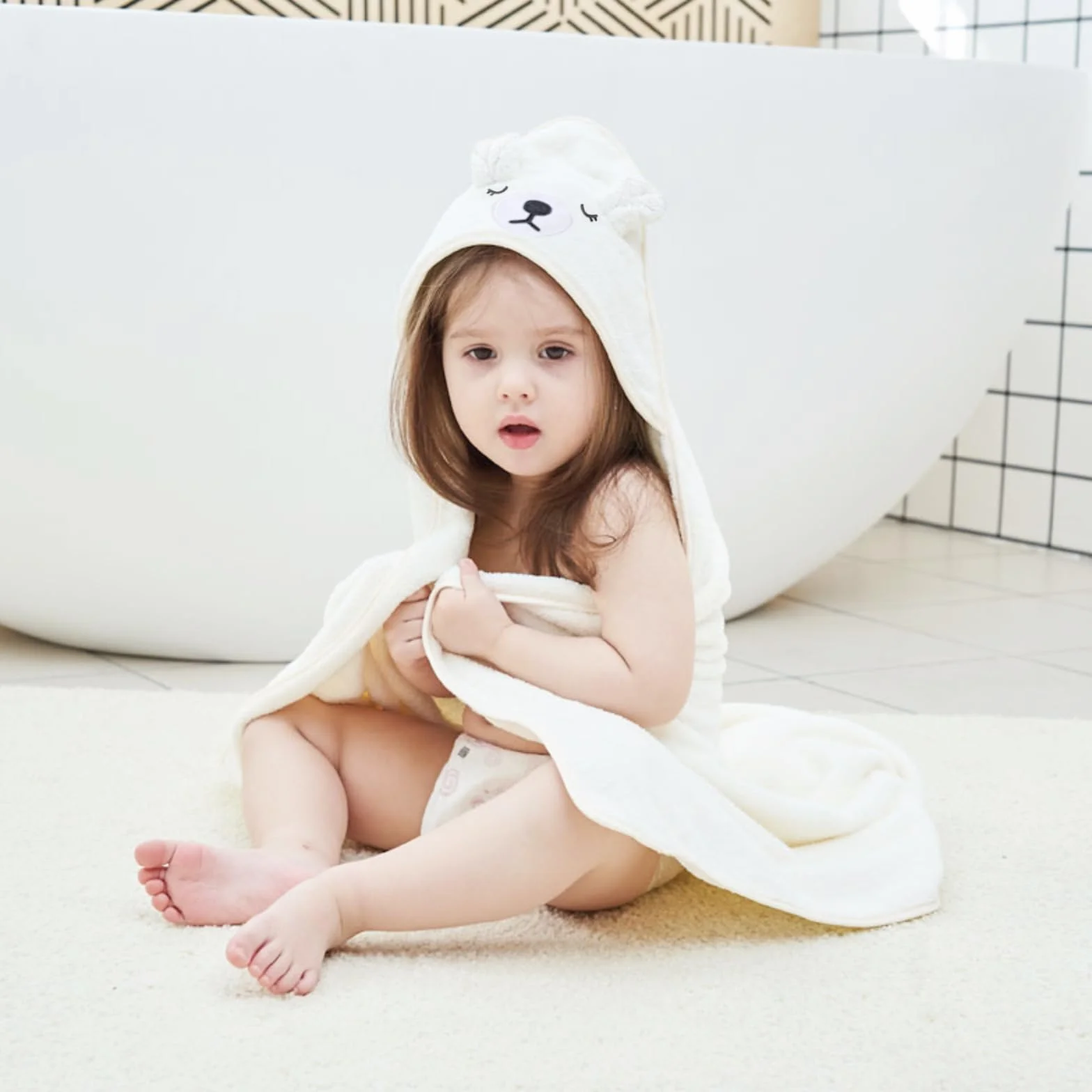 DKDDSSS Ręcznik dla niemowląt, ręcznik z kapturem dla dzieci, szlafrok z kapturem, super chłonny