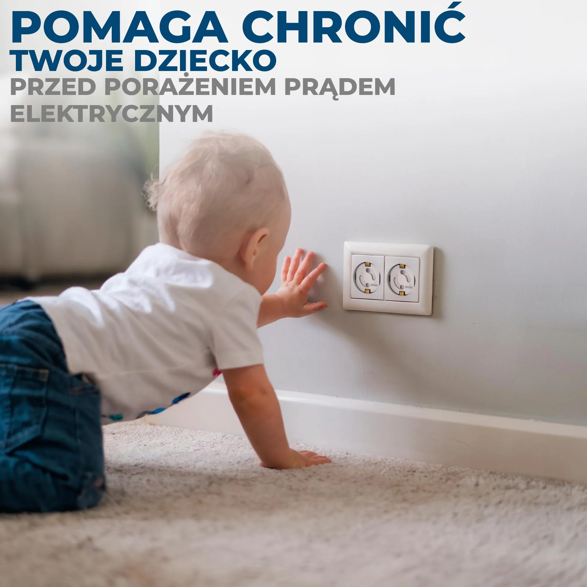 Hoffenbach 20x Ochrona gniazdek elektrycznych z mechanizmem obrotowym – Zabezpieczenie dla dzieci do gniazdek ściennych i osłon gniazdek – Ochrona bezpieczeństwa dla niemowląt i dzieci – Biały