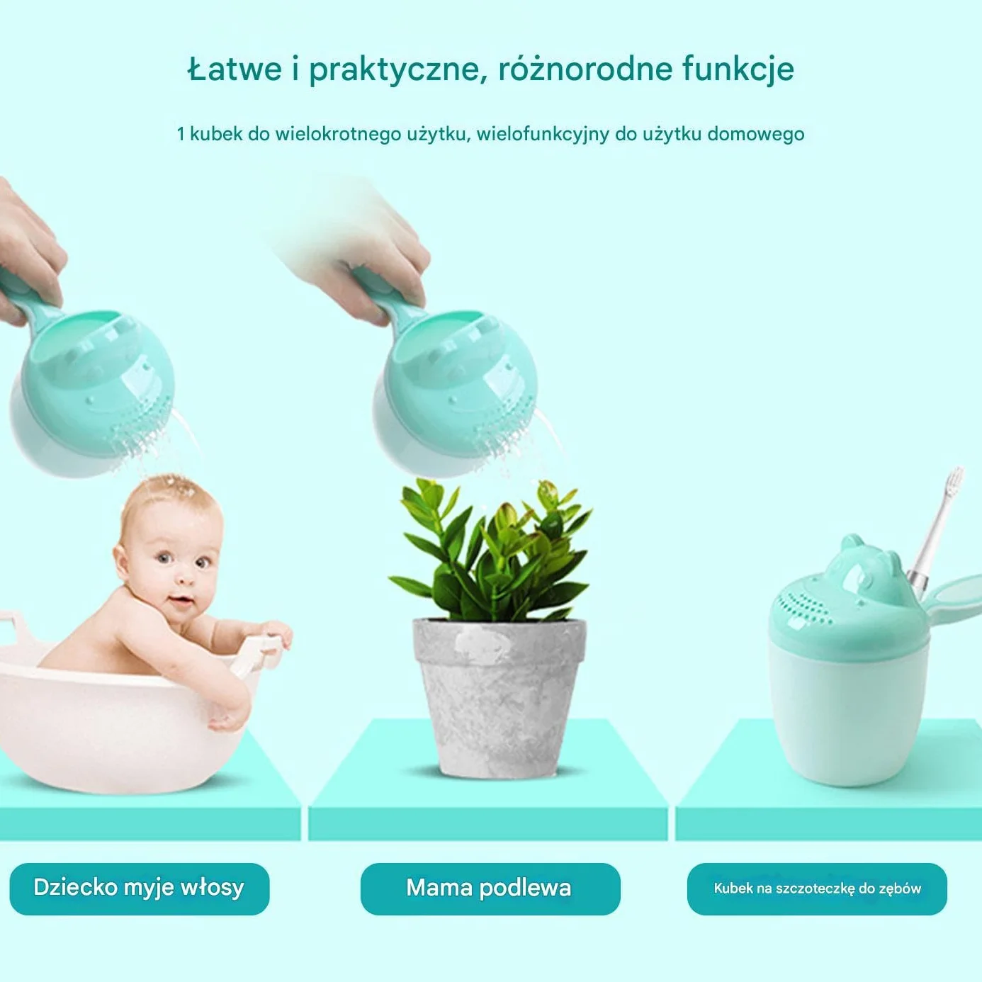 Kubek do Płukania do Kąpieli dla Dzieci | Polewaczka Do Wody Dla Dzieci - Pogrubiony Lejek Z Zabawnymi Wzorkami Do Mycia Włosów Dziecięca Kąpiel Głowa