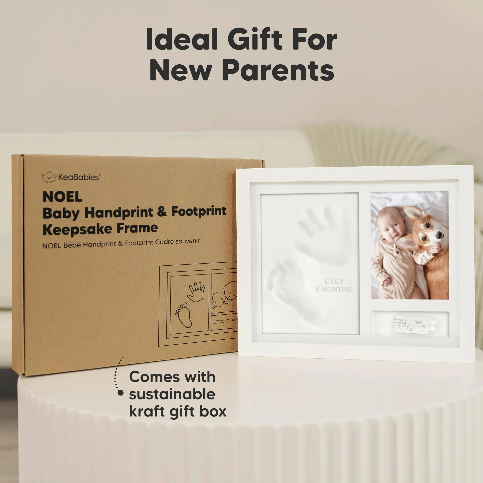 NOEL Baby Handprint Keepsake Frame Set