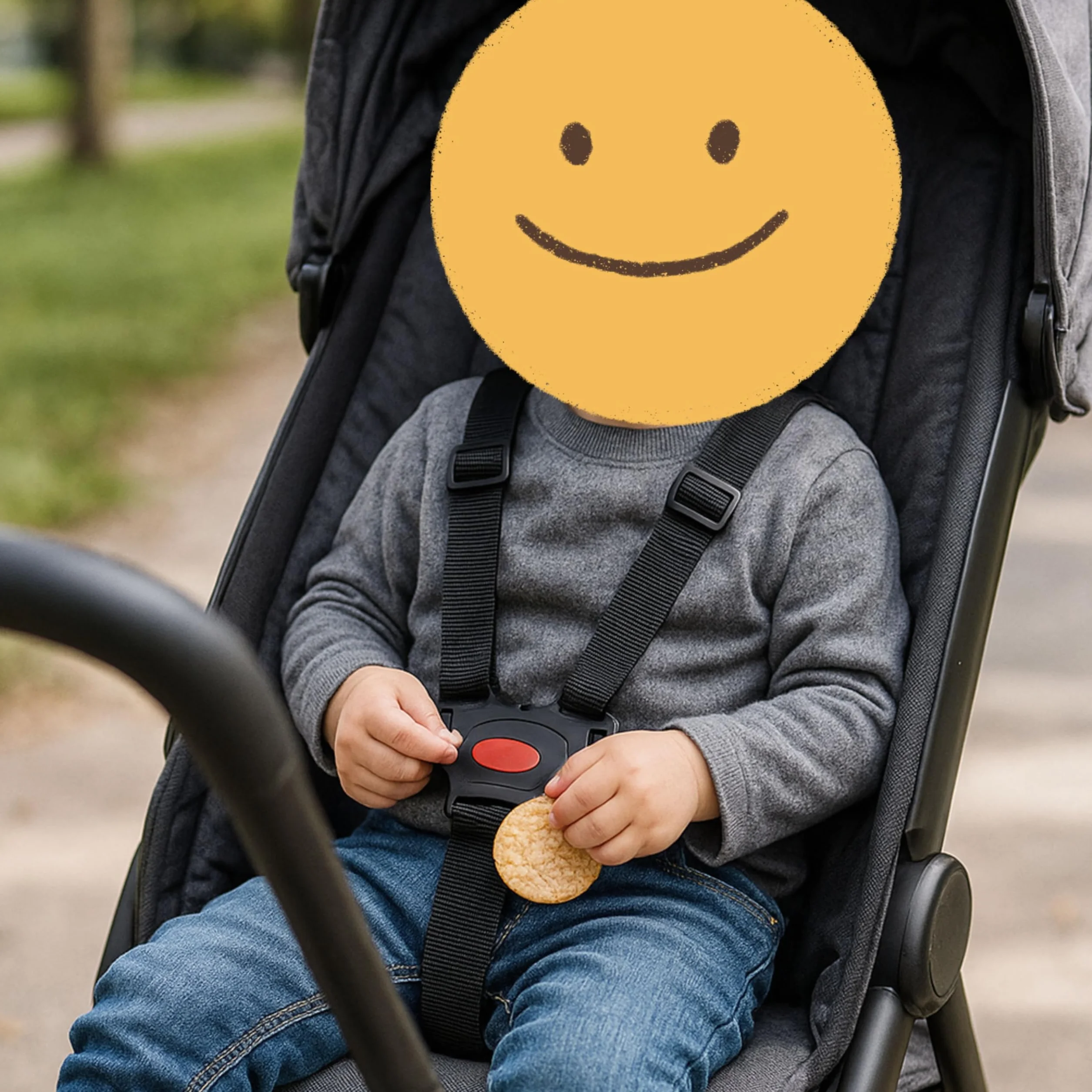 5-punktowy system pasów z klamrą zabezpieczającą przed odpięciem, do wysokiego krzesełka, wózka dziecięcego i wózka spacerowego, czarny, łatwy montaż, ze sprzączkami do mocnych szlufek, pas