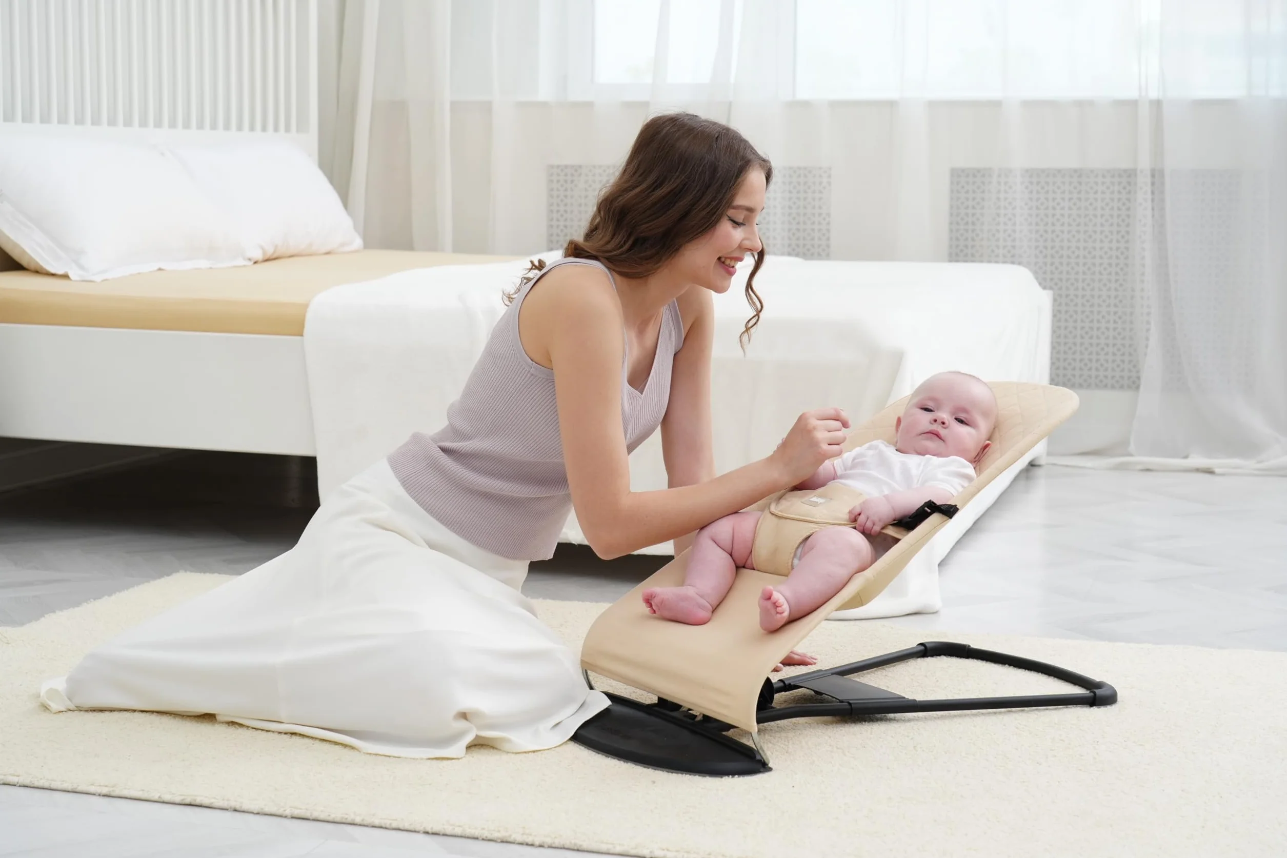 Pokrowiec na leżak dla niemowląt. Pokrowiec na leżak belltop kompatybilny z BabyBjörn Balance Soft i Bliss. Ergonomiczny pokrowiec na hamak: hipoalergiczny