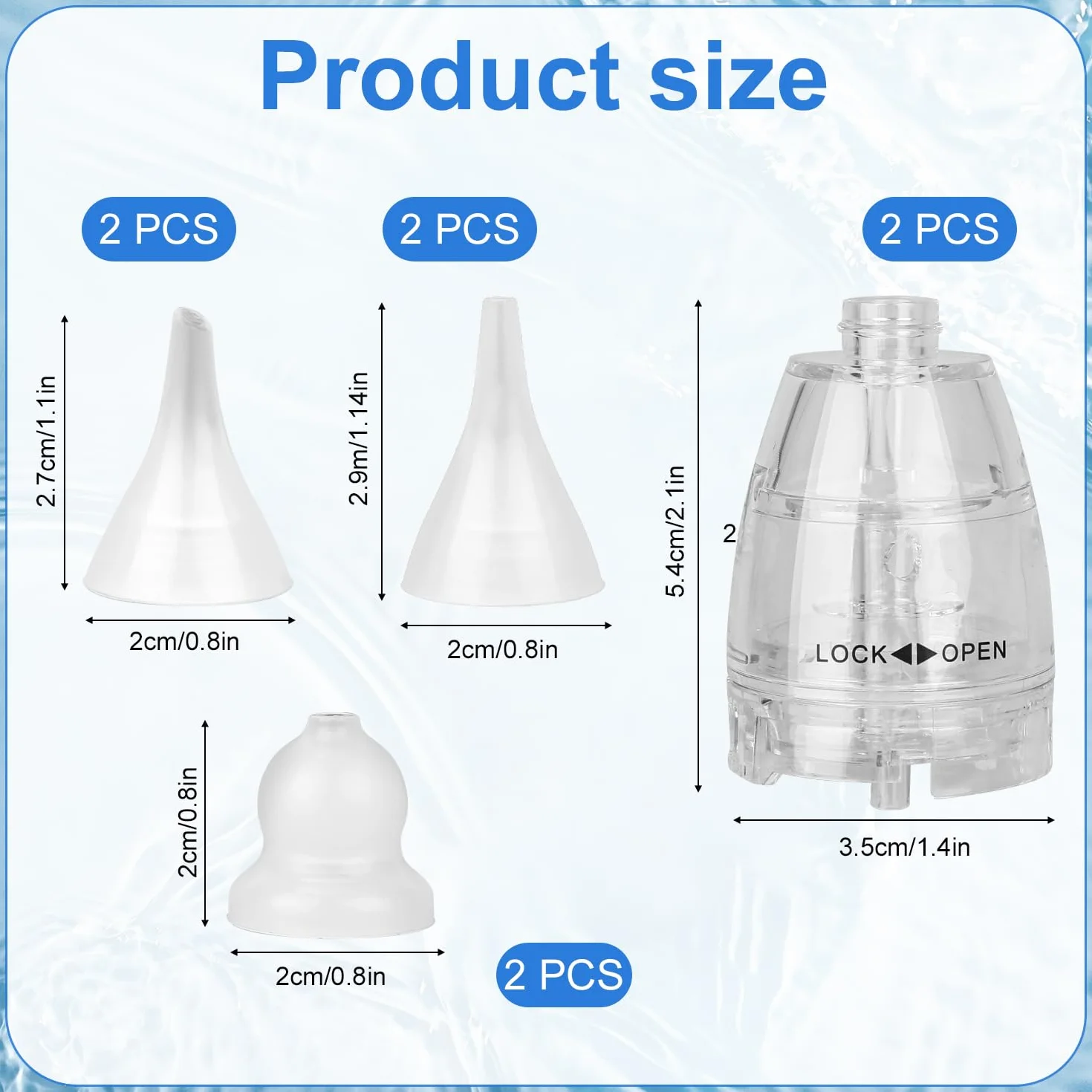 BOXOB 6 Sztuk Wymiennych Końcówek Aspiratora i 2 Plastikowe Wymienne Głowice, 3 Rodzaje Silikonowych Końcówek Aspiratora do GROWNSY Watolt LittleTora HEYVALUE Cocobela HailiCare KIDIRA TEQIN X-Bosak