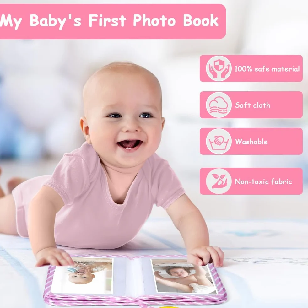 Aolso Album fotograficzny dla niemowląt, fotoksiążka pamiątkowa dla noworodków i dzieci