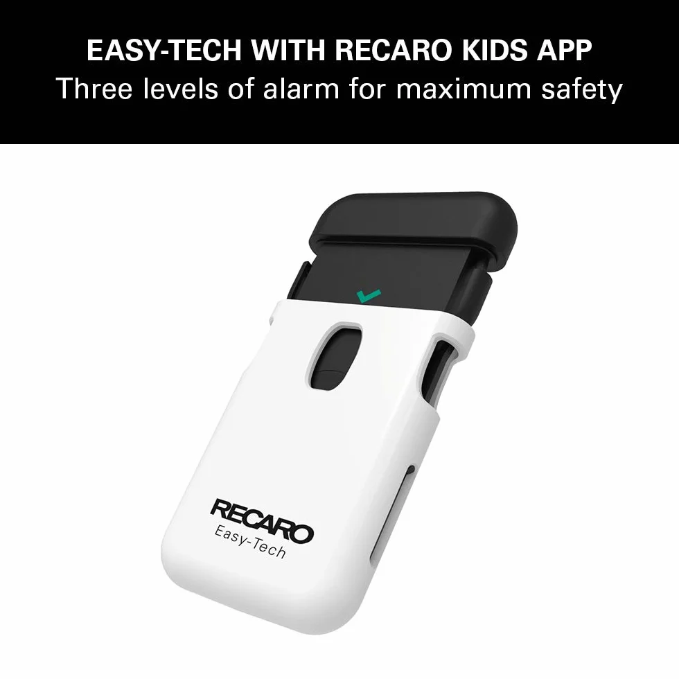 Recaro Dla dzieci, uniwersalne urządzenie zapobiegające porzuceniu Easy-Tech, 2 poziomy alarmu dla maksymalnego poziomu bezpieczeństwa, kompatybilne ze wszystkimi fotelikami samochodowymi dla dzieci