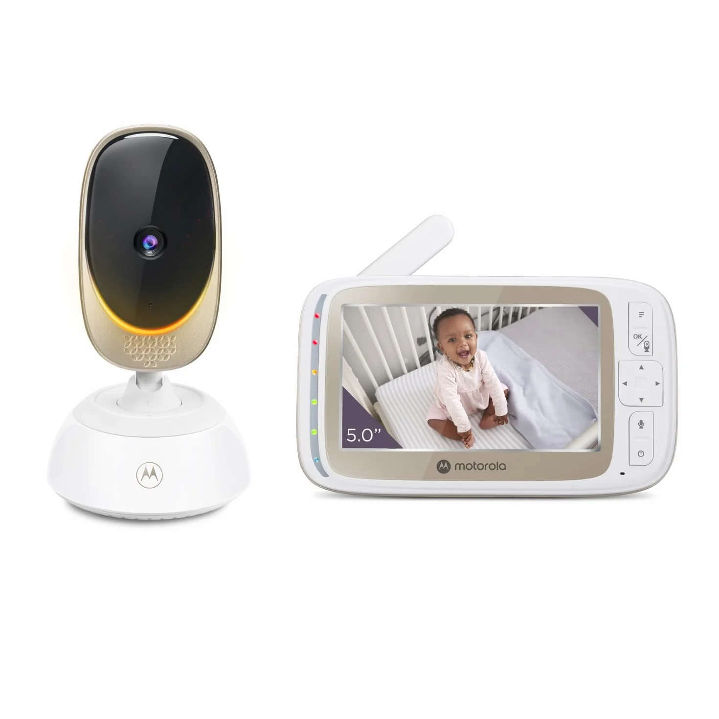Motorola Nursery VM85 Connect Baby Monitor z kamerą – WiFi i aplikacja mobilna, wyświetlacz 5”, widzenie nocne, obrót/pochylenie, dwukierunkowa rozmowa, kołysanki