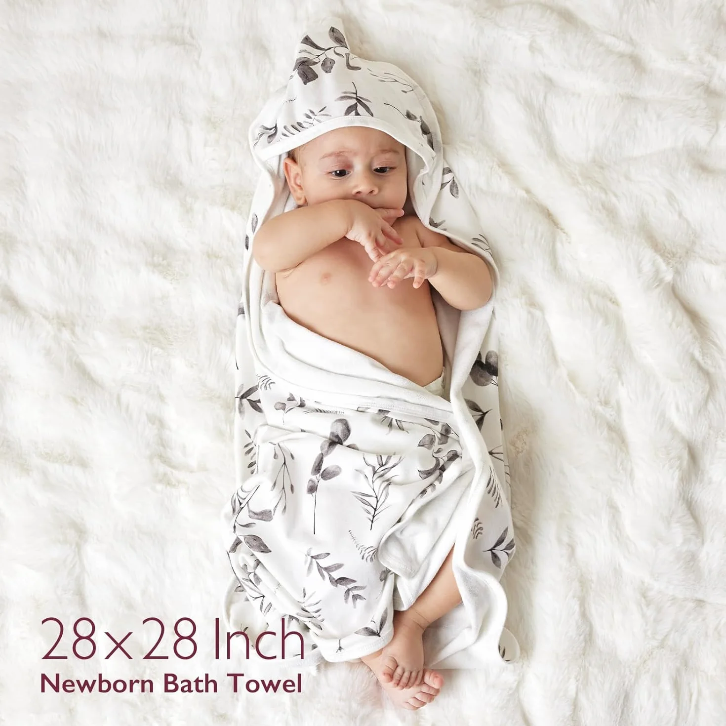 momcozy Ręcznik kąpielowy z kapturem dla niemowląt, 2 sztuki, ręcznik kąpielowy z kapturem i bawełnianym materiałem frotte, duży 90 x 90 cm, zestaw ręczników kąpielowych dla chłopców / dziewczynek, od