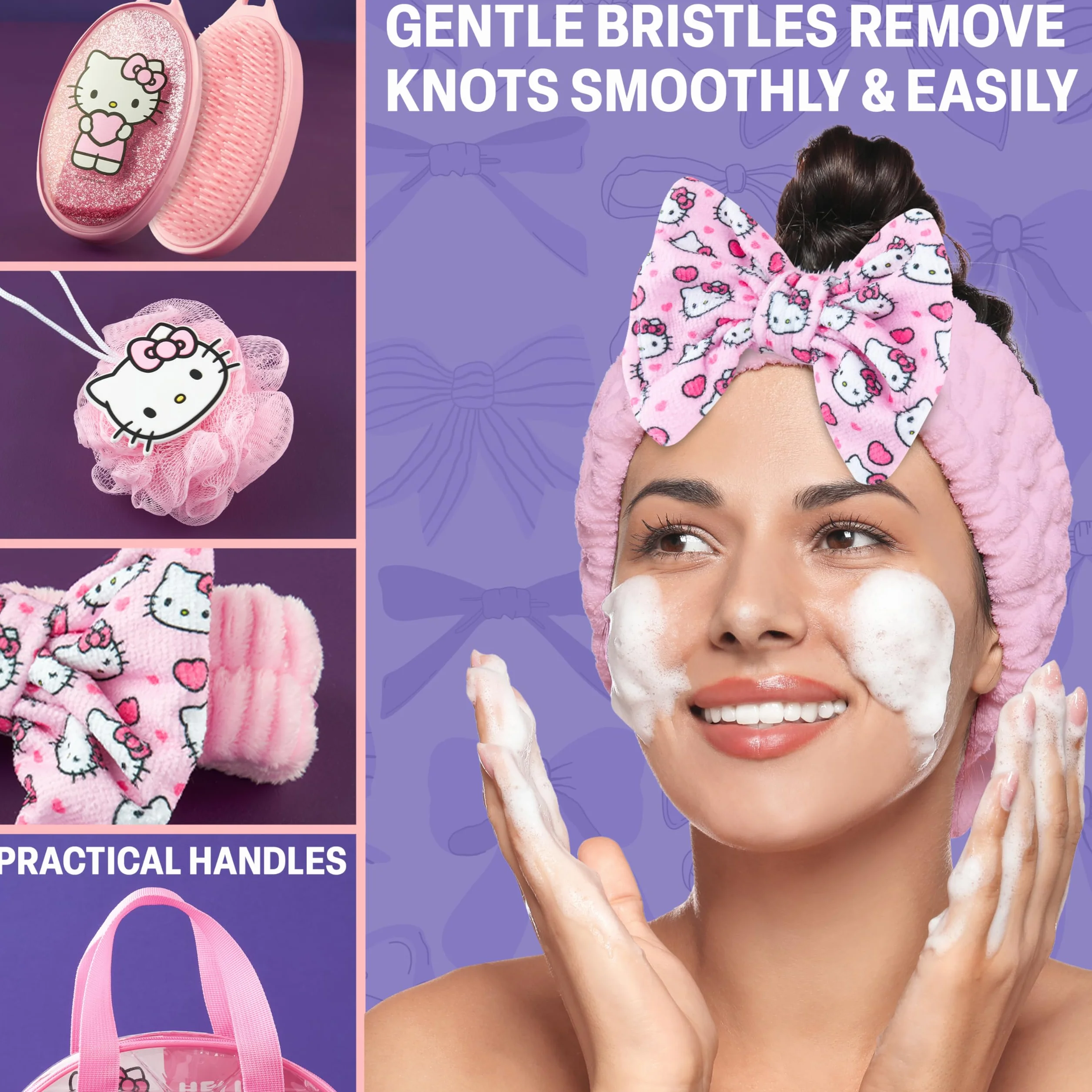 Get Trend Zestaw przyborów toaletowych i akcesoriów prysznicowych Hello Kitty (różowy Hello Kitty)