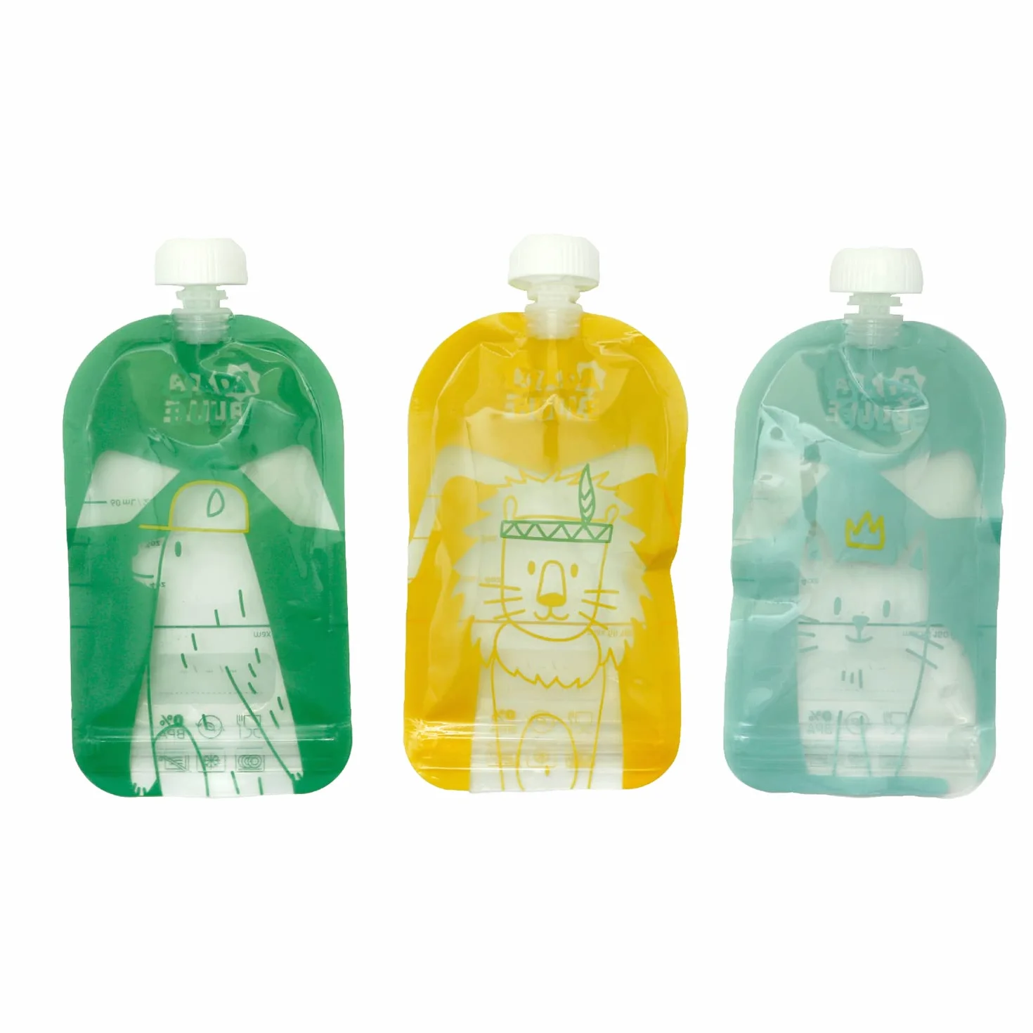 Badabulle Zestaw 15 butelek wielokrotnego użytku dla niemowląt i dzieci, 150 ml, na duszone lub puree, w 100% hermetyczne, wolne od BPA, powierzchnia wielokrotnego zapisywania dla odnotowania przepisu