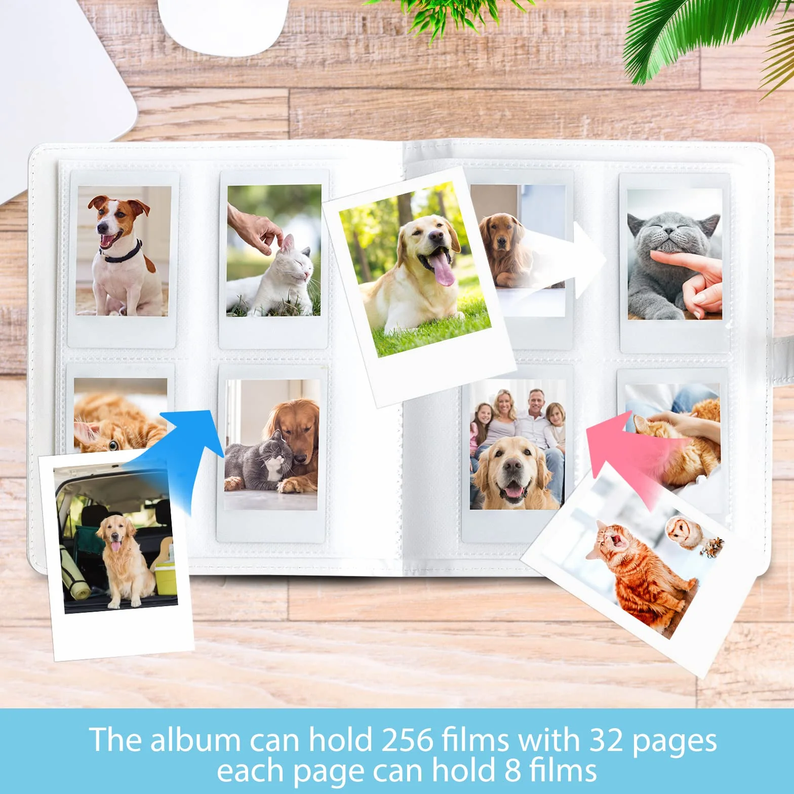 256 kieszeni na zdjęcia Album fotograficzny Uchwyt na karty fotograficzne do Fujifilm Instax Mini LiPlay 11 12 9 8+ 8 7S Aparat natychmiastowy (Różowy II)