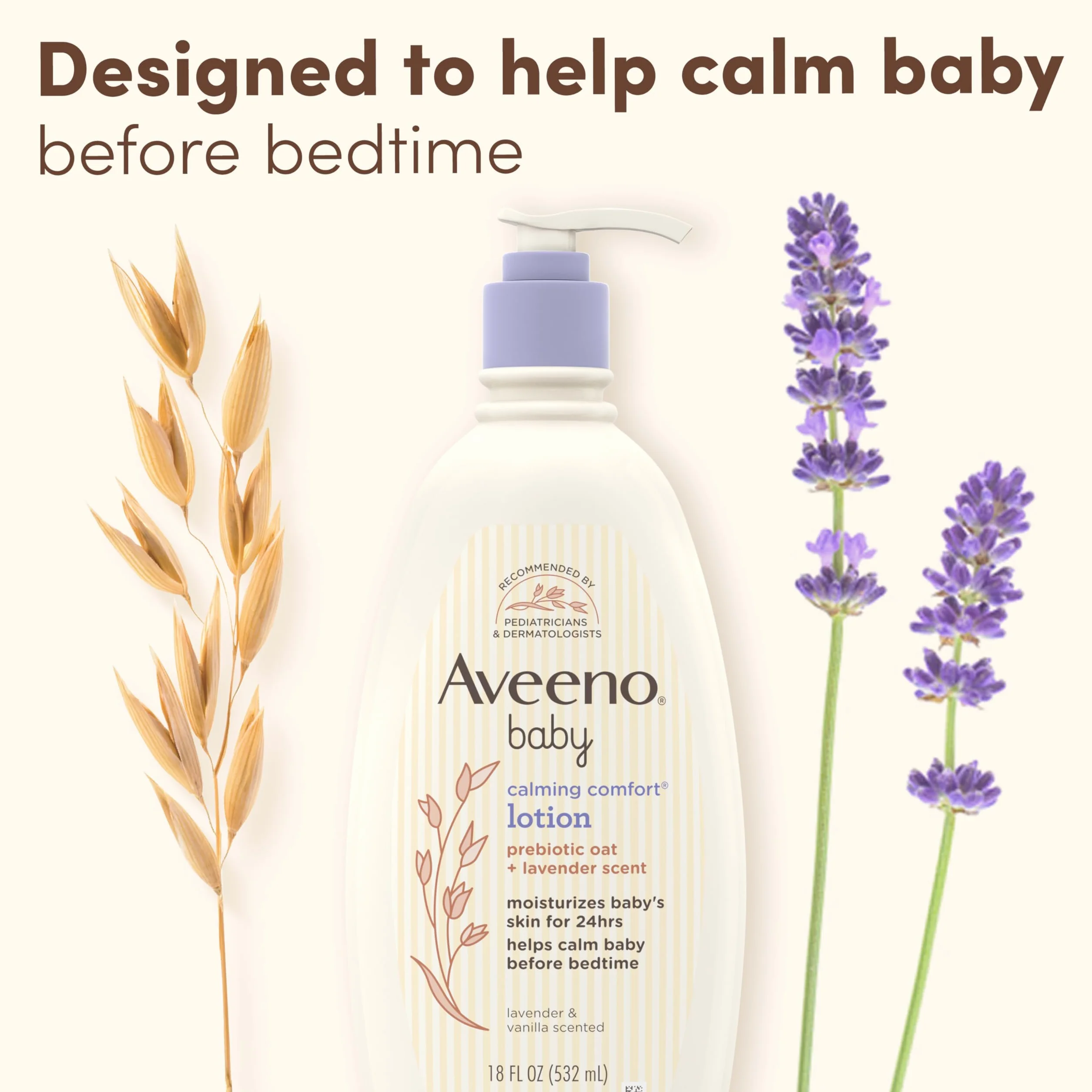 Aveeno kojący balsam komfortowy dla niemowląt, lawenda i wanilia, 18 uncji płynnych Bon Aveeno