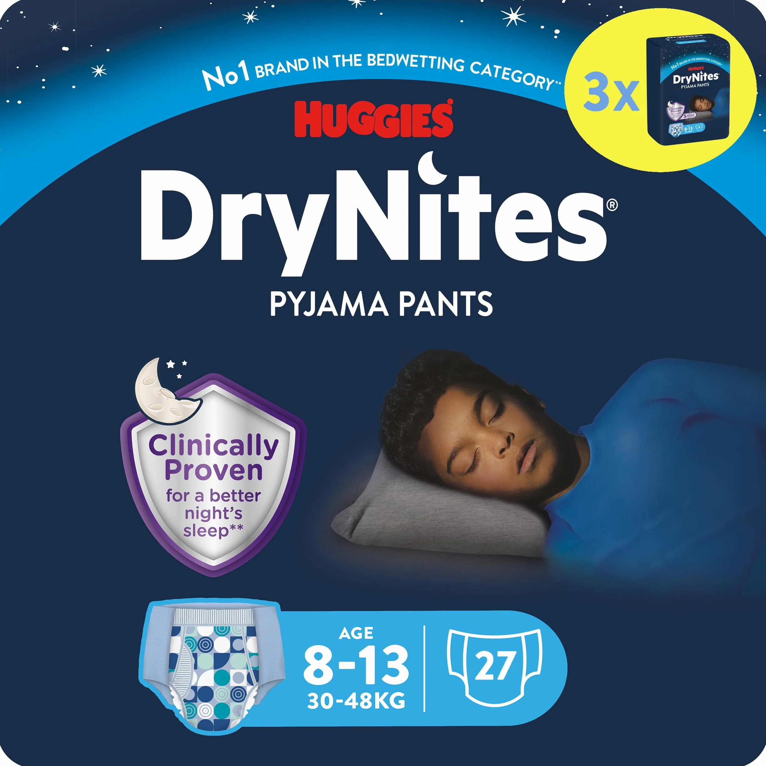 Huggies Drynites Pieluchy dla Chłopców, 8-15 lat