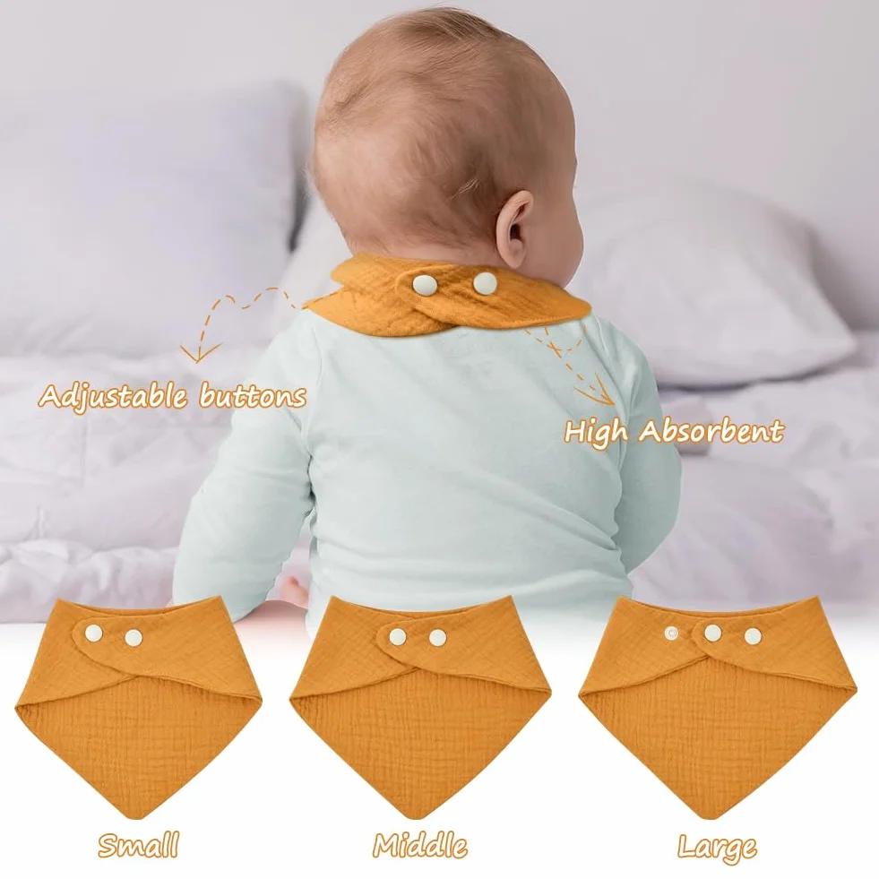 HOTUT Baby Bandana Dribble Bibs, śliniaki w 100% bawełniane z regulowanymi zatrzaskami, superchłonne, idealne na prezent dla niemowląt i noworodków, unisex