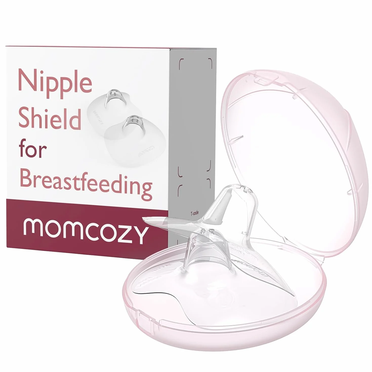 Momcozy Kontaktowe osłony na sutki, 100% silikon klasy spożywczej dla trudności z karmieniem piersią, ultracienki i super miękki, wykonany bez BPA/BPS, w zestawie etui (17 mm)