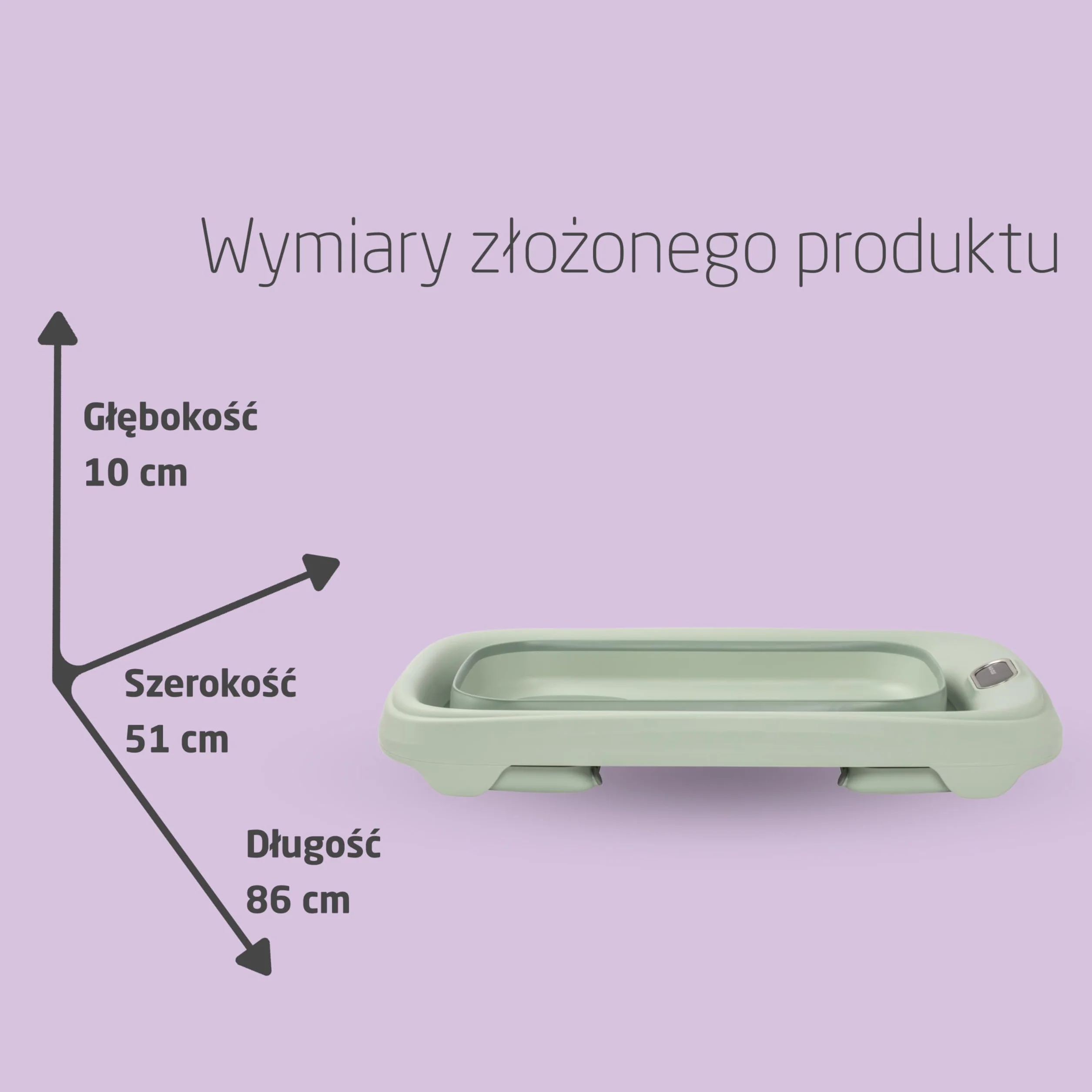 Maxi-Cosi Indigo Składana Wanienka dla Niemowląt, 0-4 lata, Wanienka dla Dziecka, Zabudowany Termometr HighSense, Antypoślizgowa, Hak do Zawieszania, Składana na Płasko, Sage Green