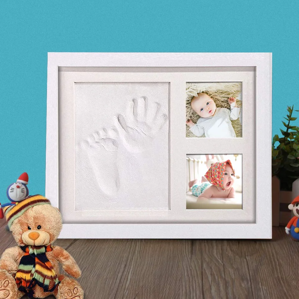 Zestaw odcisków stóp i zestaw odcisków dłoni, zestaw ramek na zdjęcia dla noworodka dziewczynek i chłopców, prezenty na baby shower, lista noworodków, prezent dla nowych rodziców, idealna