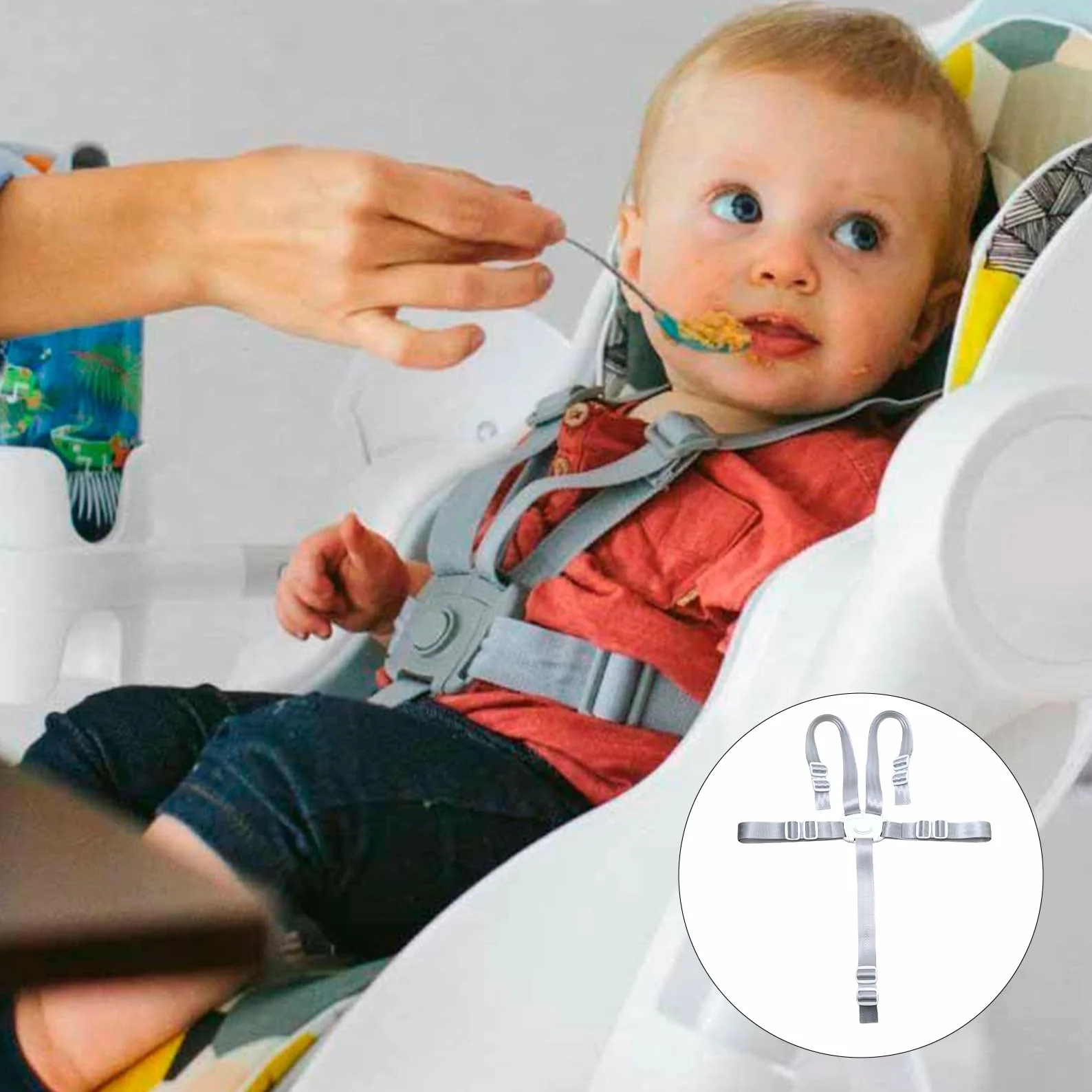 5 punkt gurt sicherheitsgurt,hauck hochstuhl ersatzteile,gurt tripp trapp stuhl für kinderwagen (Biały)