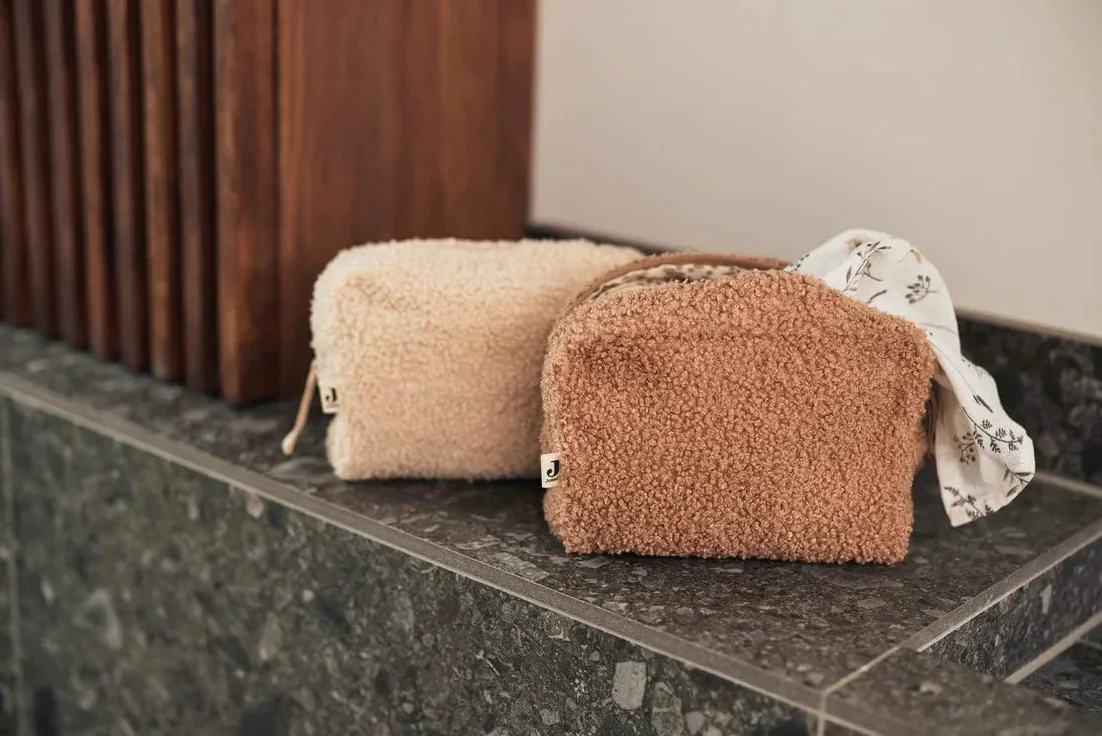 Jollein 053-577-66067 torba do pielęgnacji torebeczki na podróż Boucle/kokarda Biscuit, biszkopt, Boucle torba na pieluchy/kosmetyczka/organizer