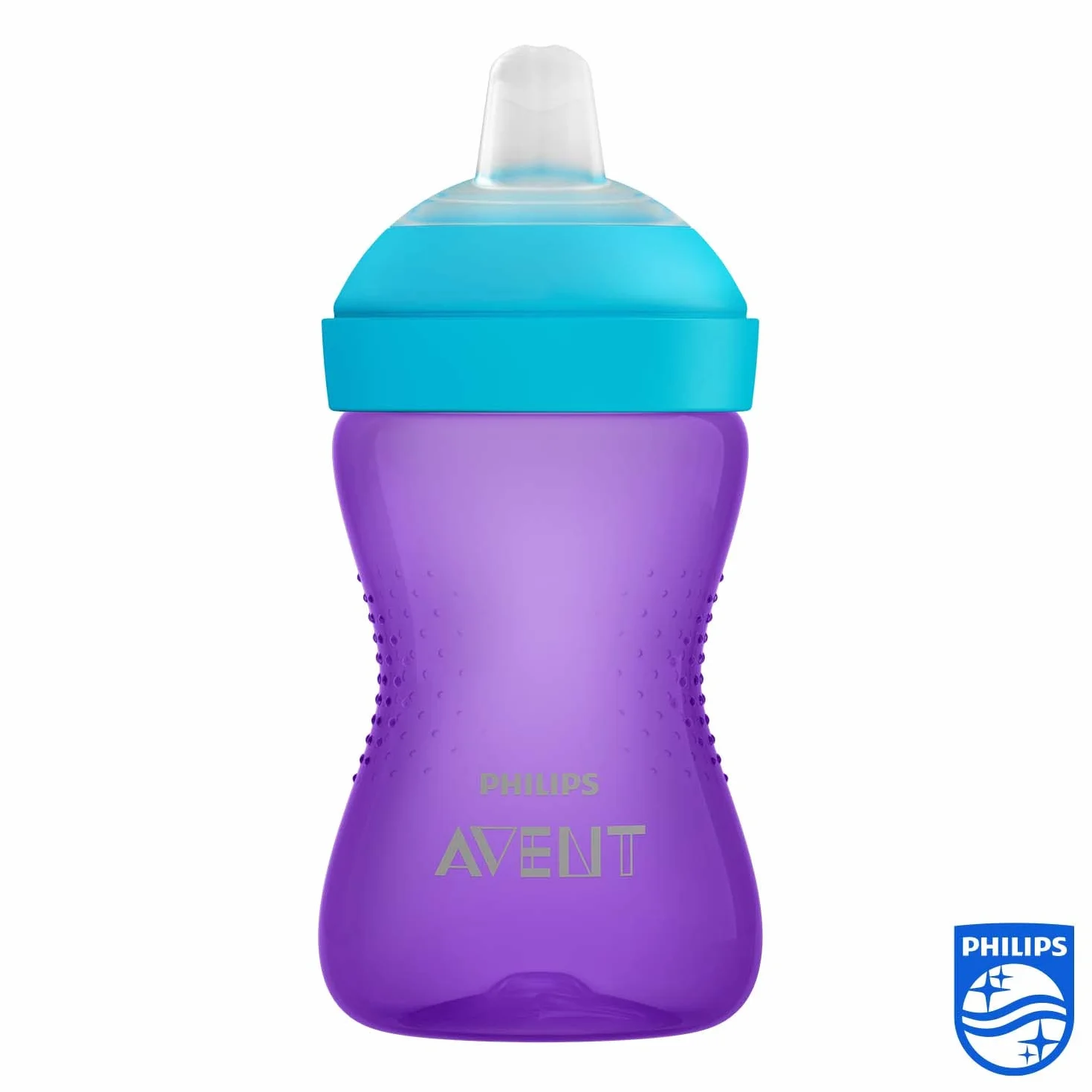Philips Avent Kubek do picia z miękkim dzióbkiem SCF802/02, 9 m+, 260 ml, fioletowy/niebieski