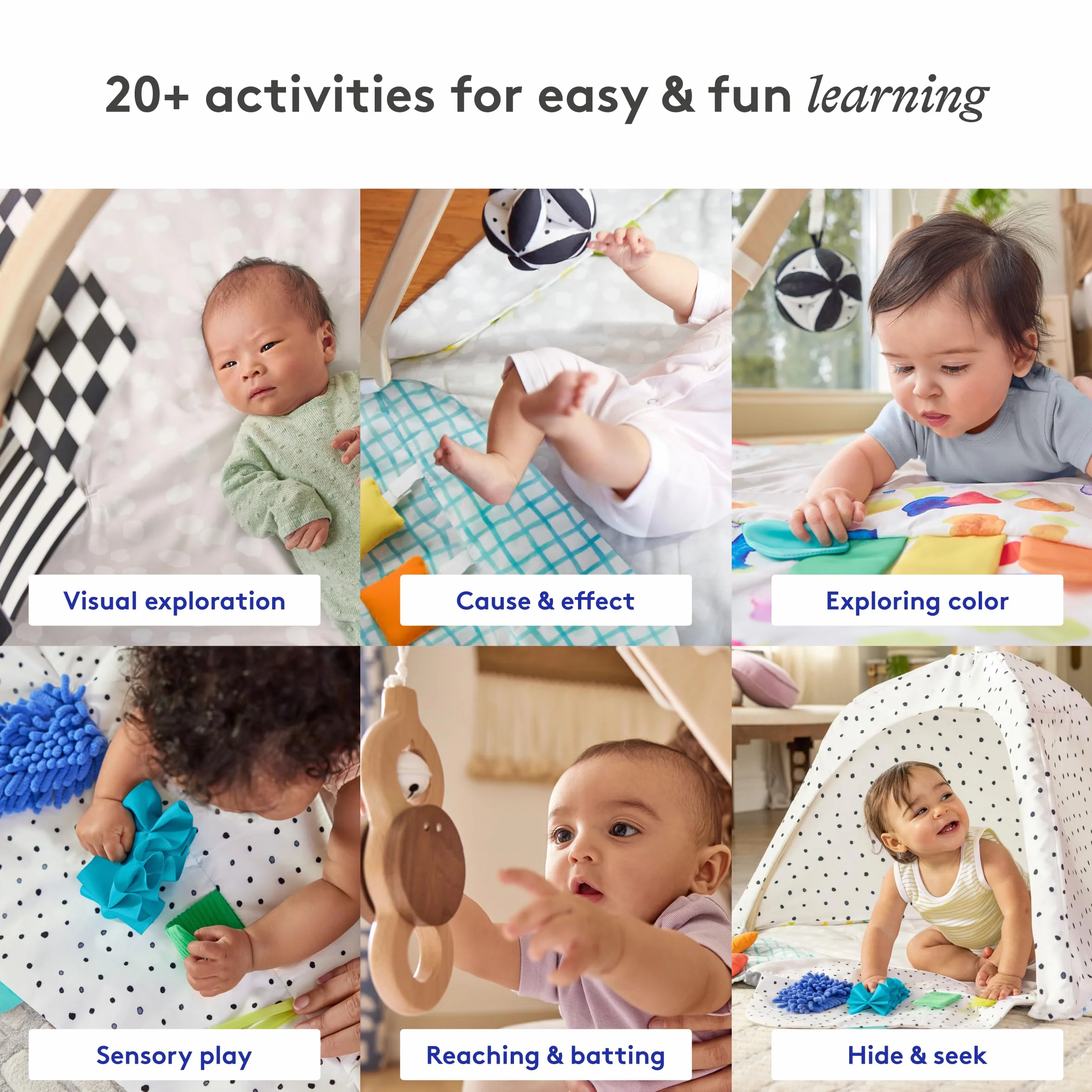 LOVEVERY | The Play Gym | Award Winning For Baby, Stage-Based Developmental Activity Gym & Play Mat for Baby to Toddler