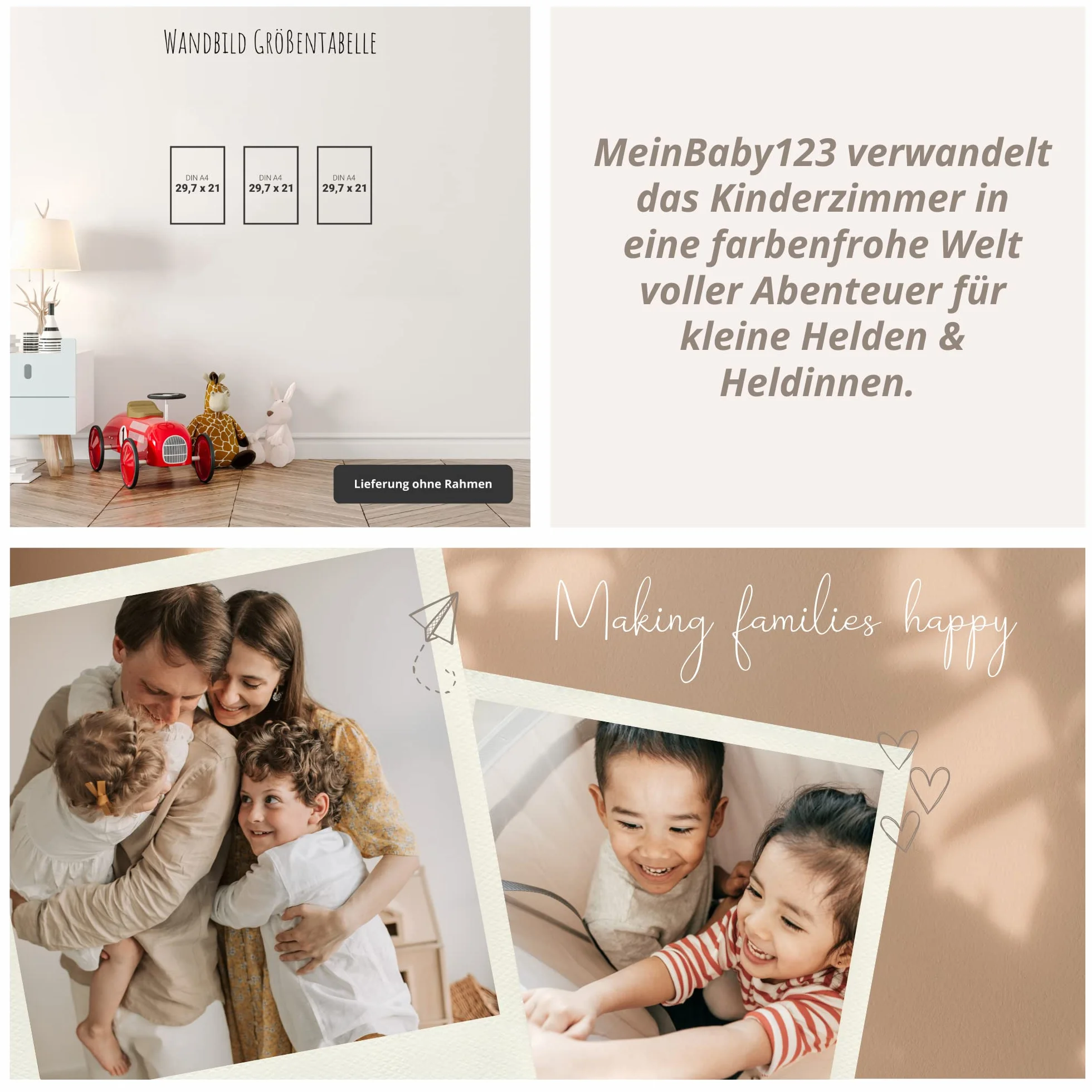 MeinBaby123® Obrazy z jednorożcem do pokoju dziecięcego, 3-częściowy zestaw DIN A4, dekoracja z jednorożcem, prezent dla dziewczynek, dekoracja do pokoju dziecięcego, prezent dla dziewczynek (jednorożec V3)
