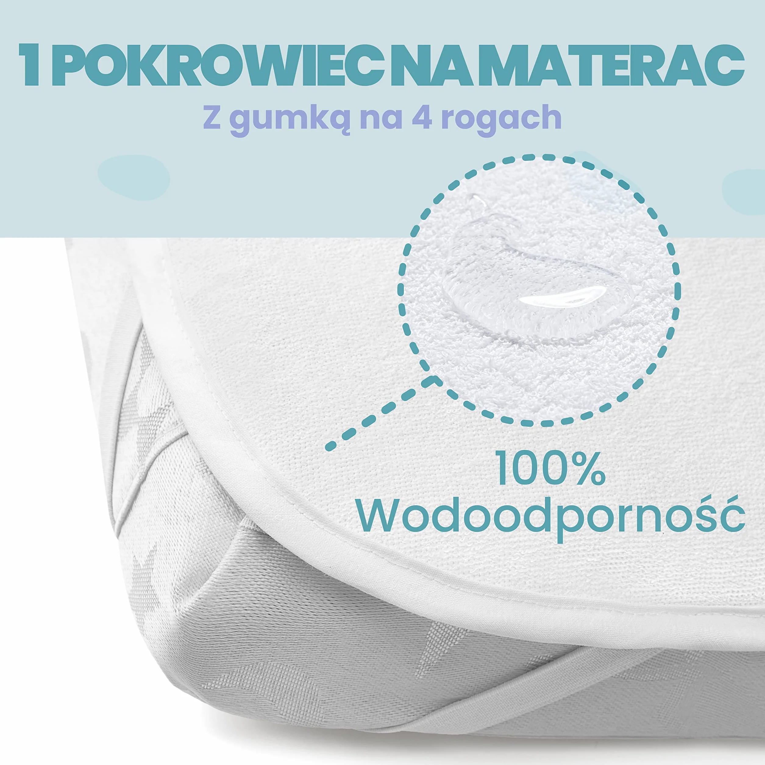 Zestaw 2 x 100% Bawełniane Prześcieradła z Gumką - 1 x 100% Wodoodporny Pokrowiec na Materac - Zestaw 3-55x90cm - Orange