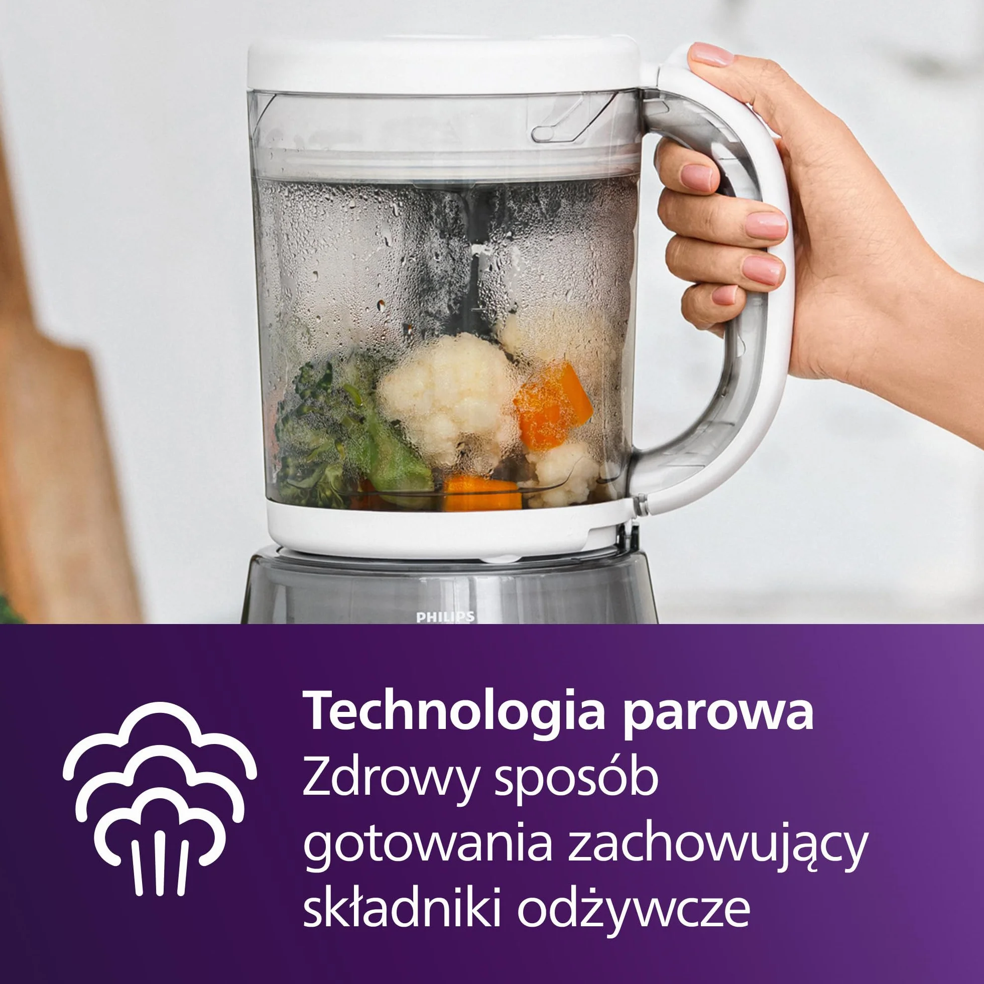 Philips Avent Blender Parowar, gotowanie, miksowanie, podgrzewanie i rozmrażanie 4w1, model SCF883/01