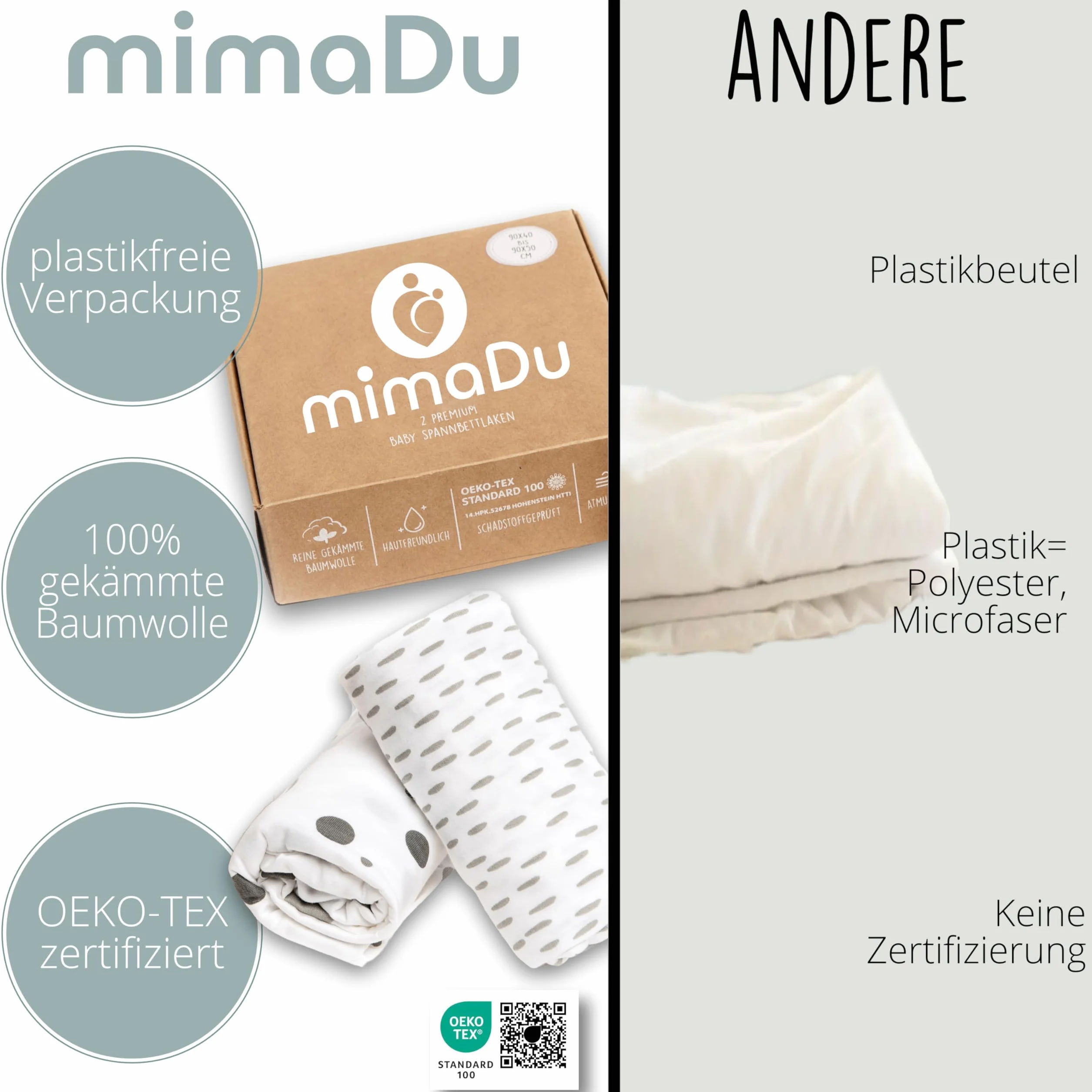 mimaDu - Zestaw 2 prześcieradeł z gumką z bawełny OekoTex 75 x 35 cm również na 70 x 32, 70 x 37, 70 x 30 - prześcieradła z gumką do wózków dziecięcych, wózków wiklinowych, kosza Mojżesza