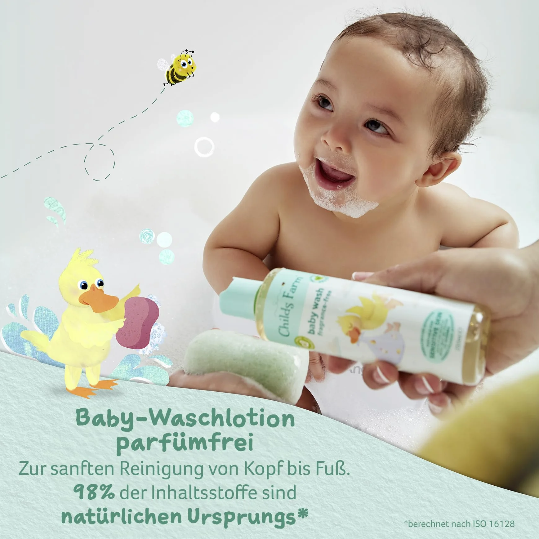 Childs Farm Balsam do mycia niemowląt 250 ml, bez perfum, delikatnie czyści | Odpowiedni dla noworodków z suchą, wrażliwą skórą również ze skłonnością do atopowego zapalenia skóry