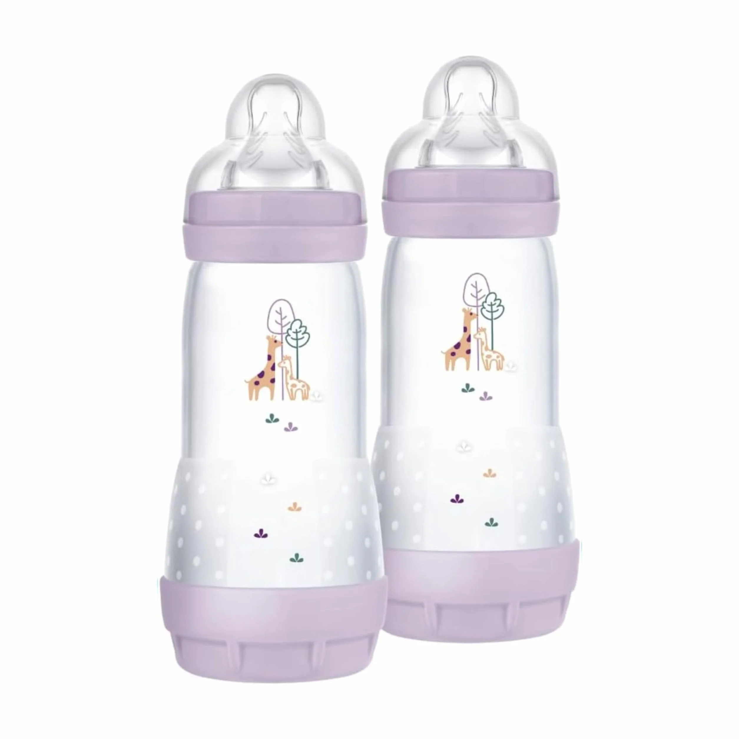 MAM Butelka Easy Start 320 ml (zestaw 2 sztuk), butelka antykolkowa do karmienia piersią, redukuje pęcherzyki powietrza i ryzyko kolki, akcesoria dla niemowląt od 4 miesięcy ze smoczkiem rozmiar 3