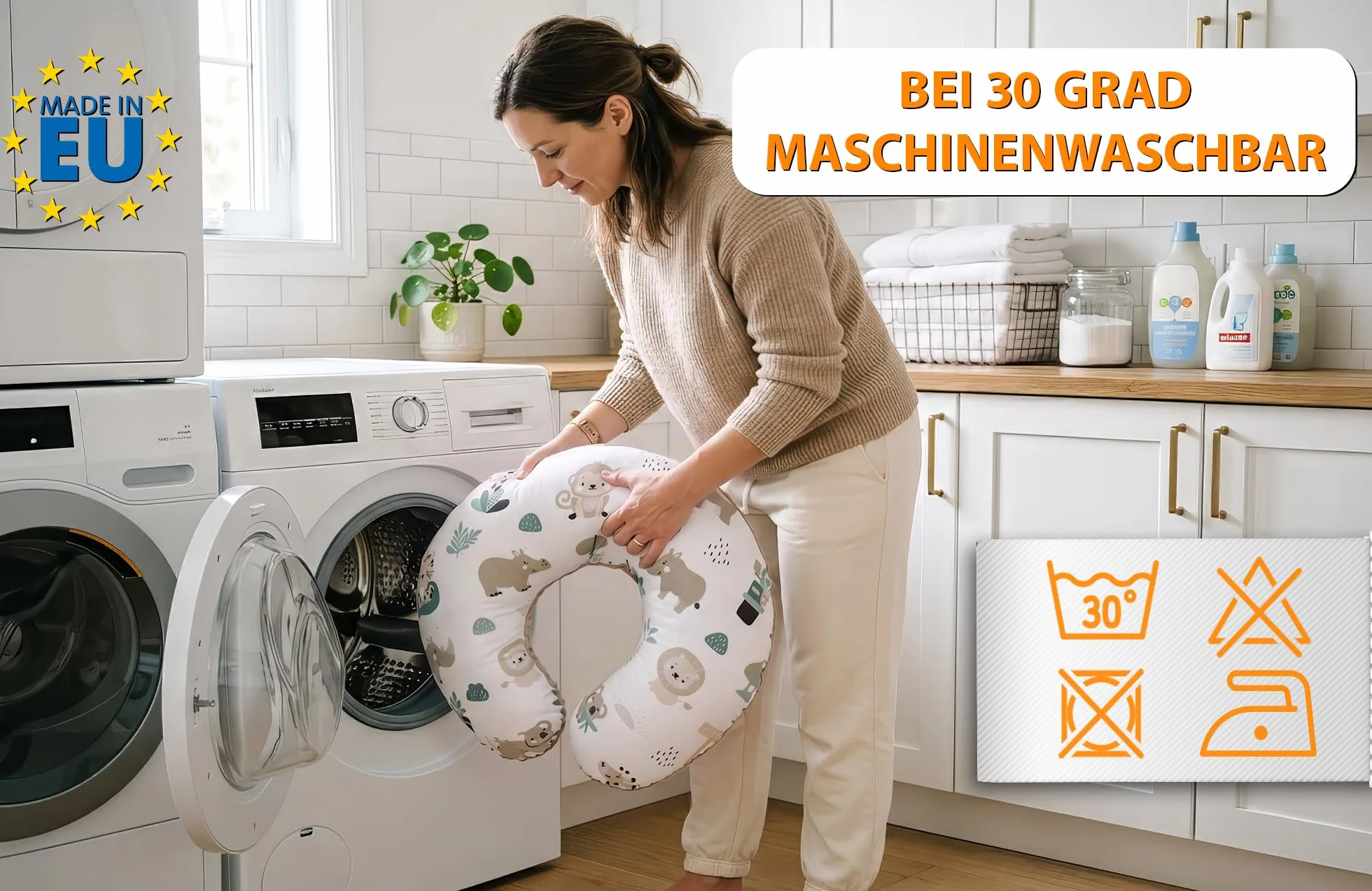 Mała poduszka do karmienia Minky 130 cm – Rogal do karmienia podróżna Żyrafy