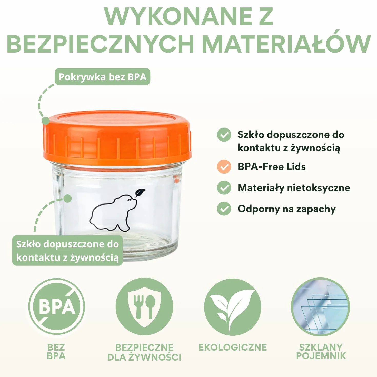 Szklane pojemniki do przechowywania żywności dla niemowląt 120 ml / 4 fl oz (zestaw 12 szt.) – nadają się do zmywarki, zamrażarki i kuchenki mikrofalowej (bez pokrywki) – wolne od BPA, ftalanów, ołowiu i PCW – wielokrotnego użytku dla dzieci