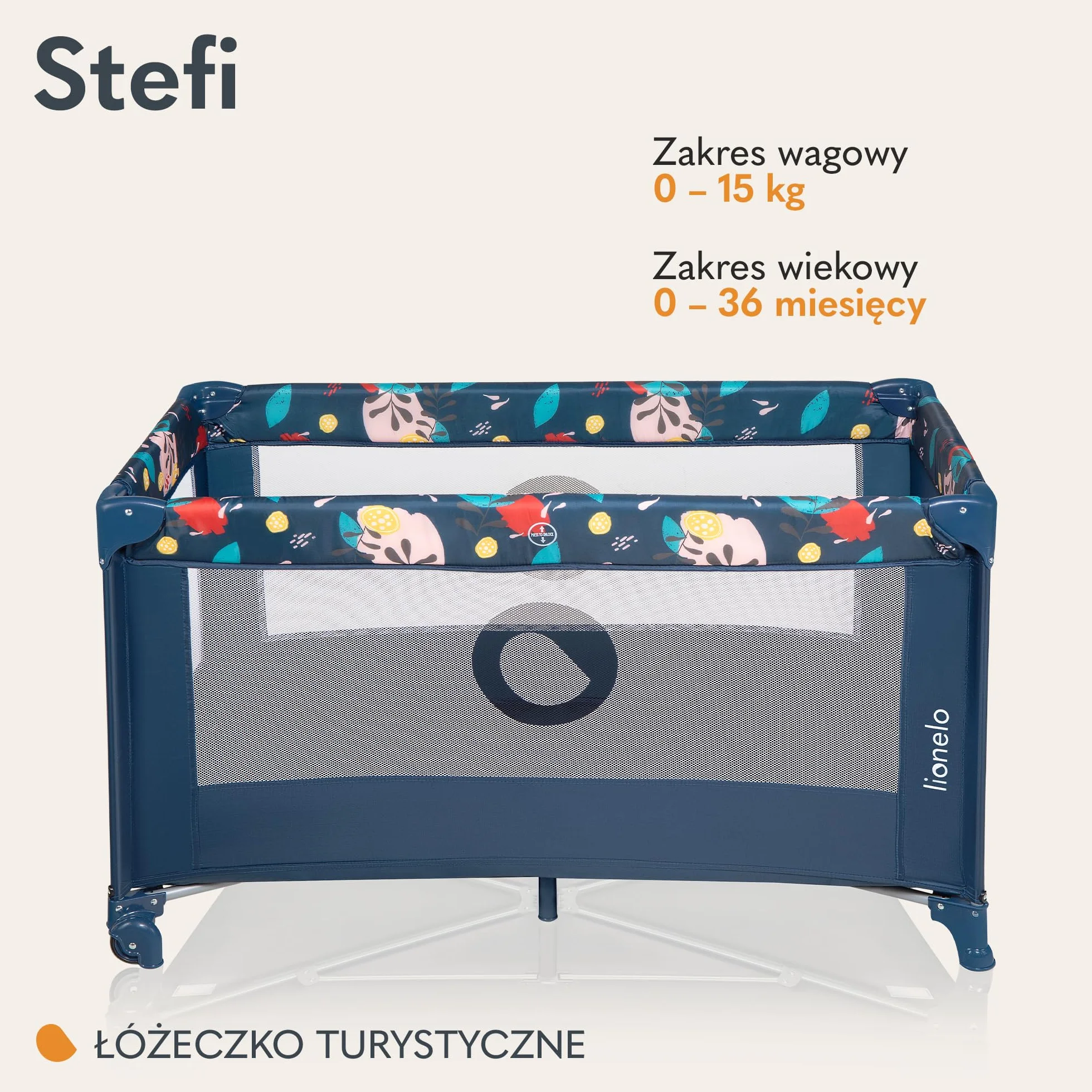 Lionelo LLOZSTEFBUNAYXXXXXXX Łóżeczko Turystyczne, Granatowy