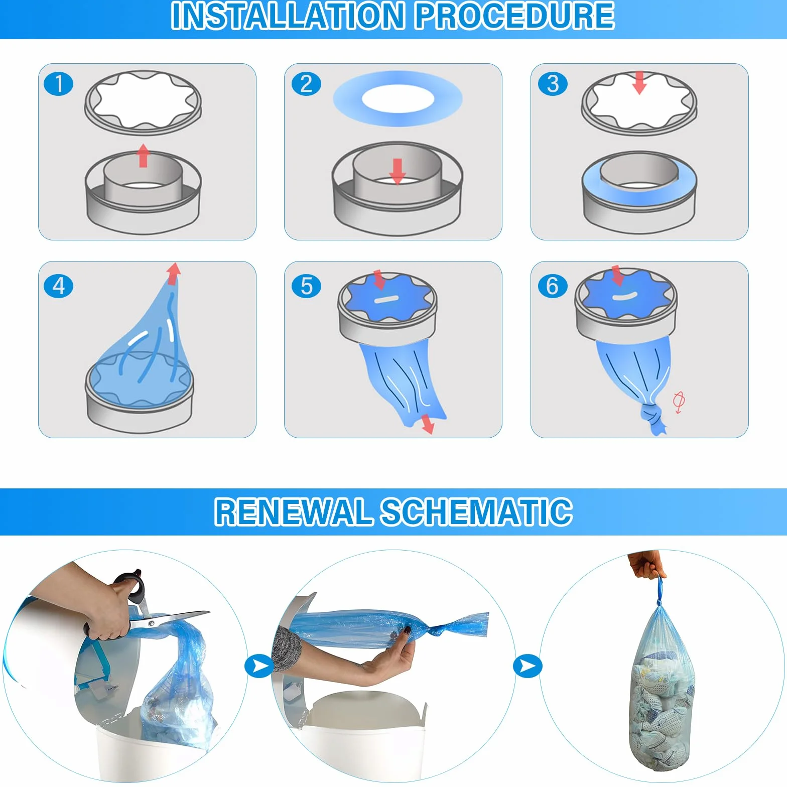 Gigmeta 9 zapasowych pojemników na pieluchy, worek uzupełniający do pieluszek, kompatybilny z AngelCare, Litter Locker & Tommee Tippee
