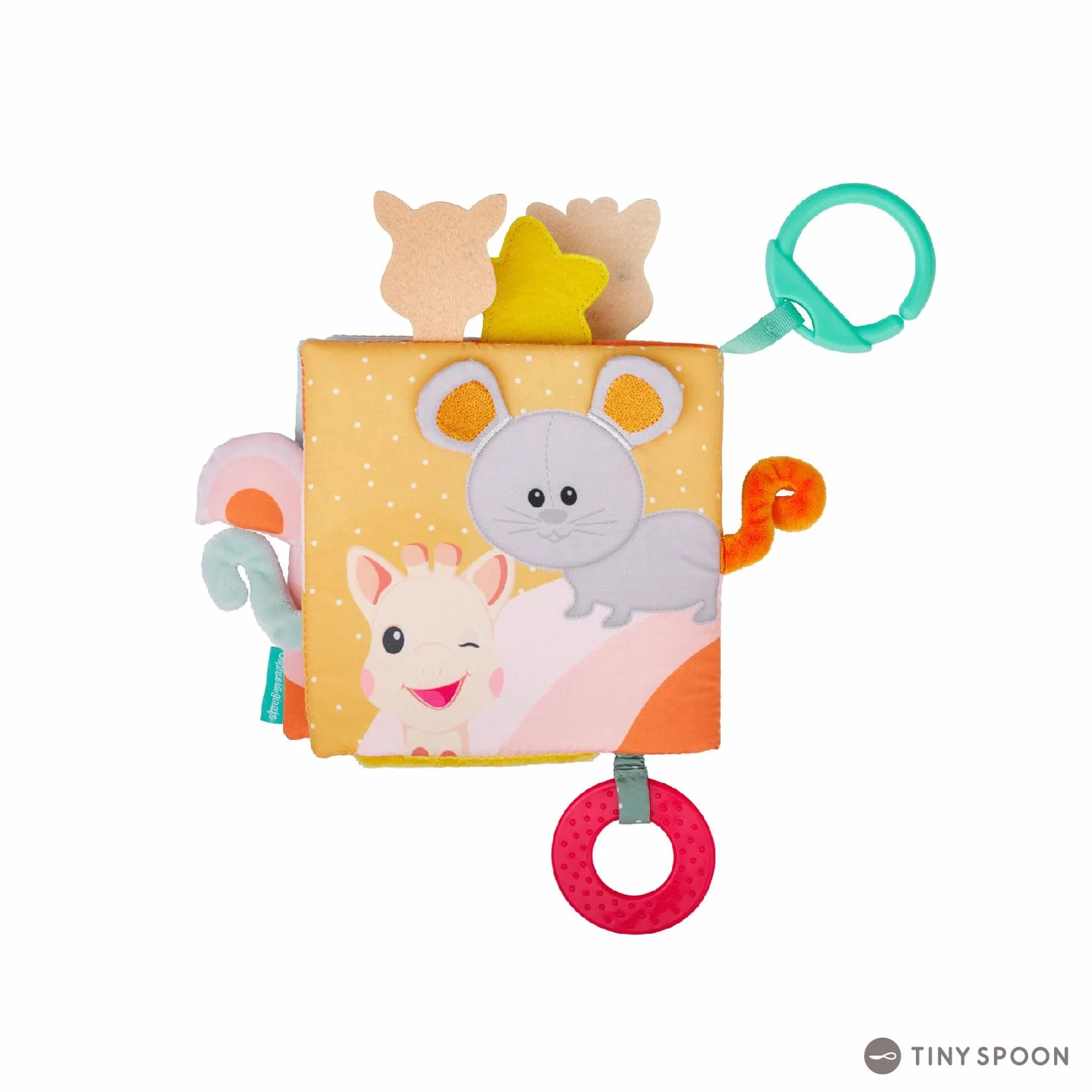 SOPHIE LA GIRAFE - Księga odkryć Sophie la Girafe - Gry Przebudzenia - 8 stron - Różne aktywności, tekstury, kolory - Dla dzieci od 3 miesiąca życia