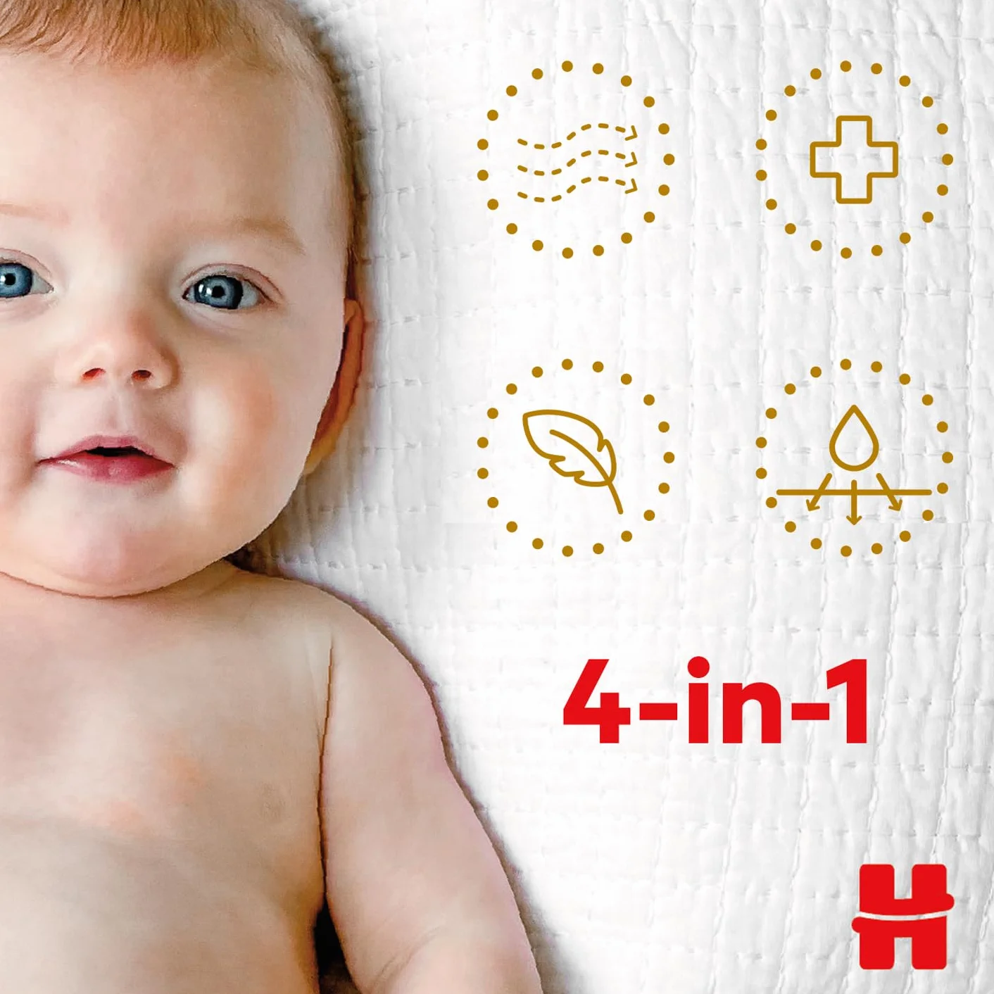 Huggies Extra Care Pieluchy rozmiar 4, (8-16 kg) 120 szt.