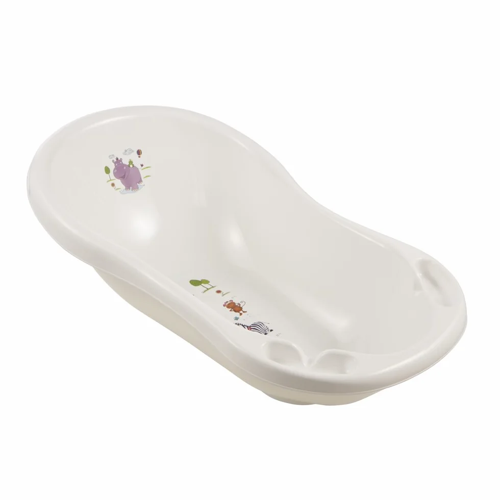 keeeper Ergonomiczna wanienka Hippo dla niemowląt z korkiem, od 0 do ok. 12 miesięcy, 84 cm, Maria, Biała