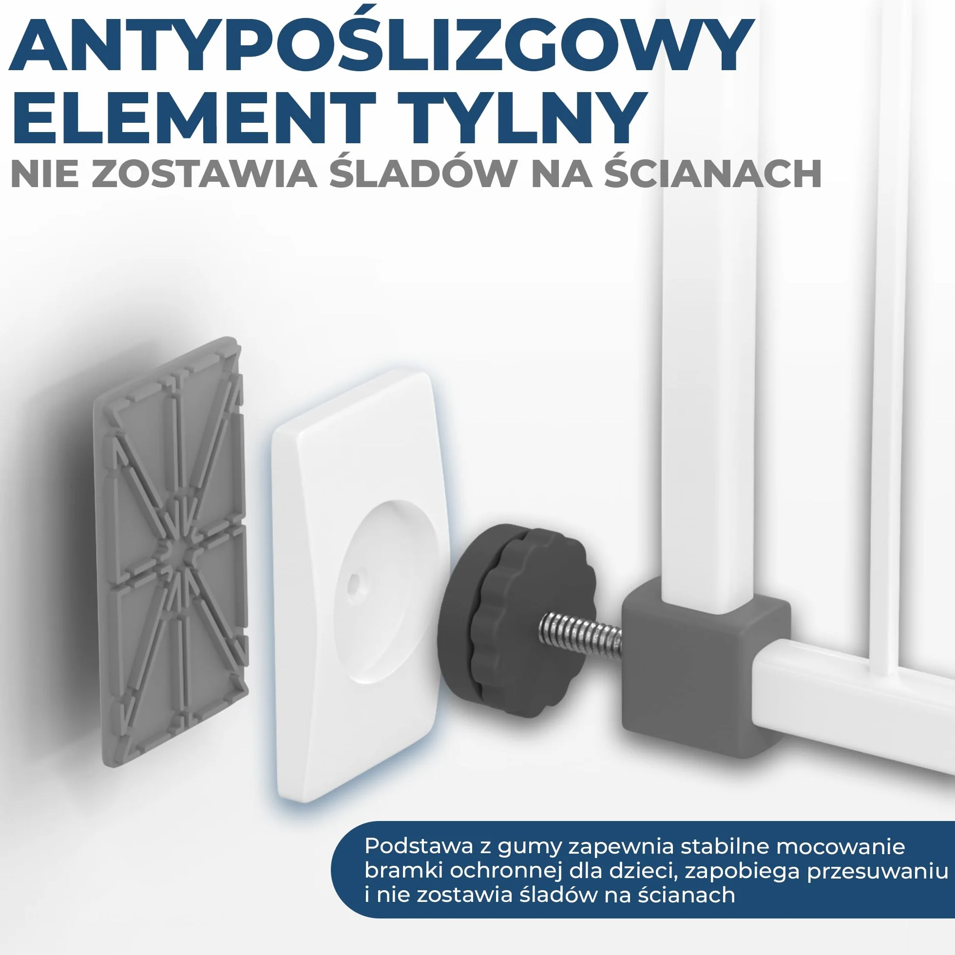 Hoffenbach 4x Podkładki Ochronne na Ścianę do Bramki Schodowej i Drzwiowej – Prostokątne Nakładki Ochronne do Bramki Rozporowej – Ochrona Ścian i Drzwi bez Wiercenia