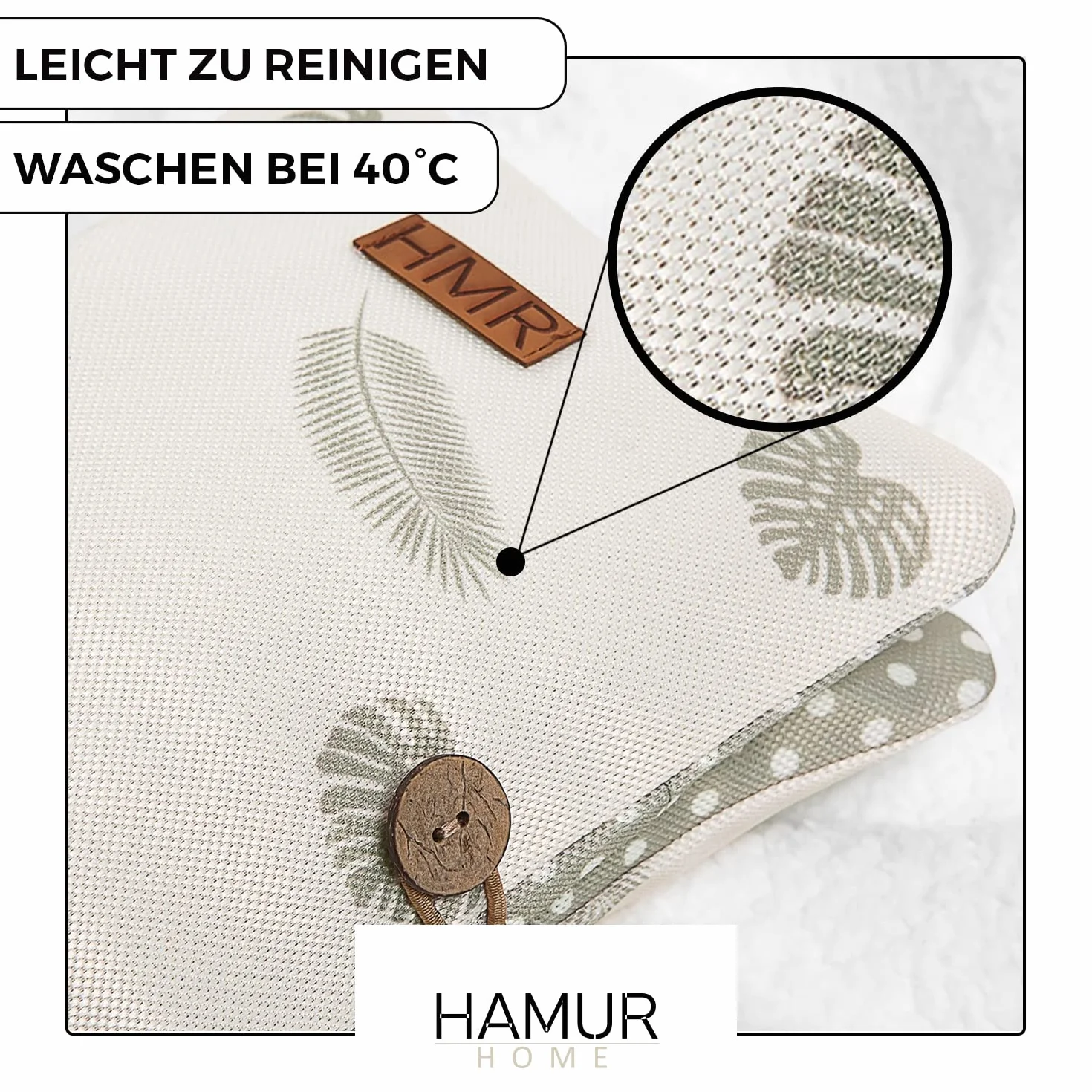 HAMUR HOME Organizer na pieluchy i kosmetyczka 2 w 1 - mała torba na pieluchy w podróży dla mamy pieluchy kremowe chusteczki organizer dla niemowląt, Liście, Liście